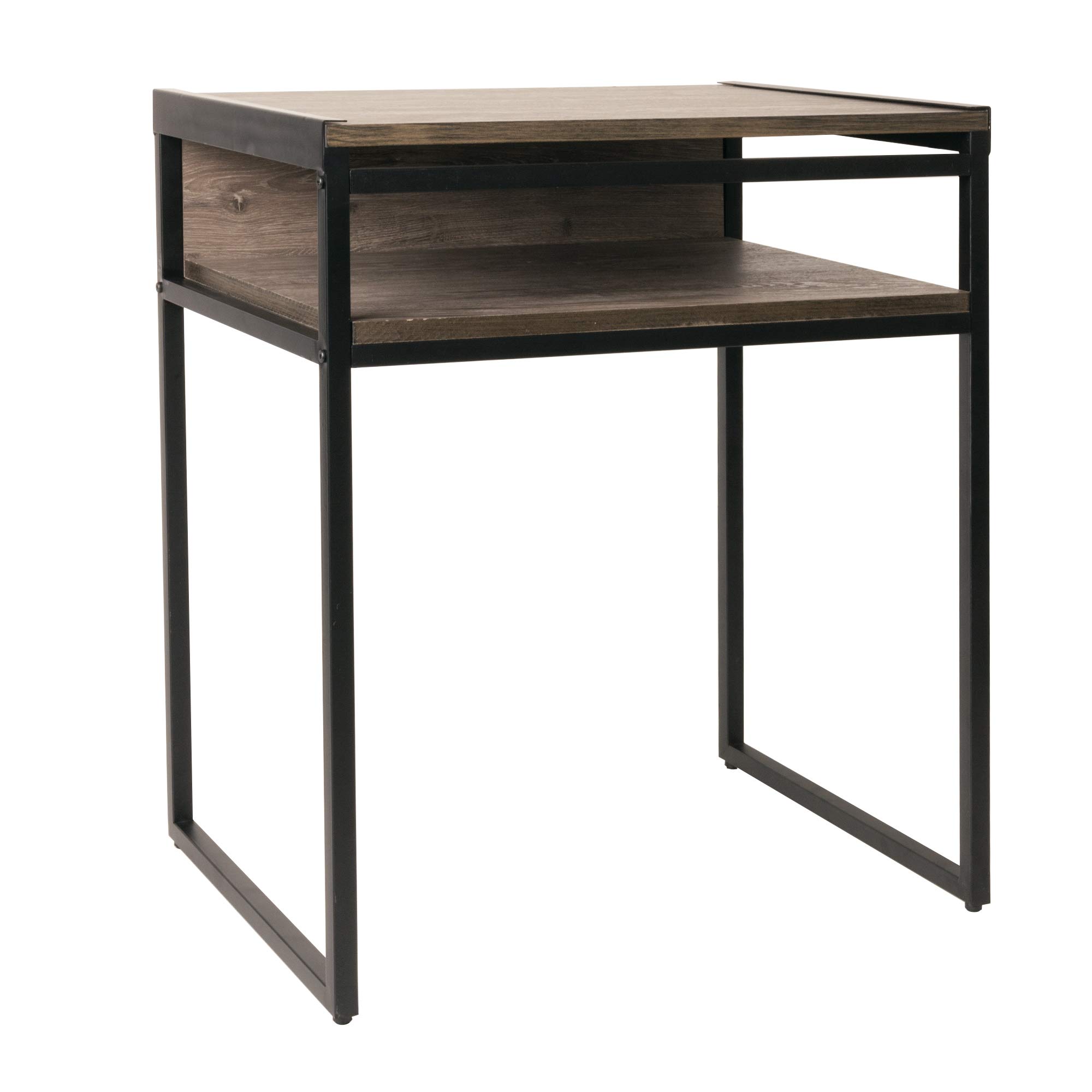 Portable Compact Home Office Desk with 2 Shelves - Lightweight Wooden Writing Table for Small Spaces, Dorm Rooms & Workspaces - Perfect for Remote Work, Study & Crafting