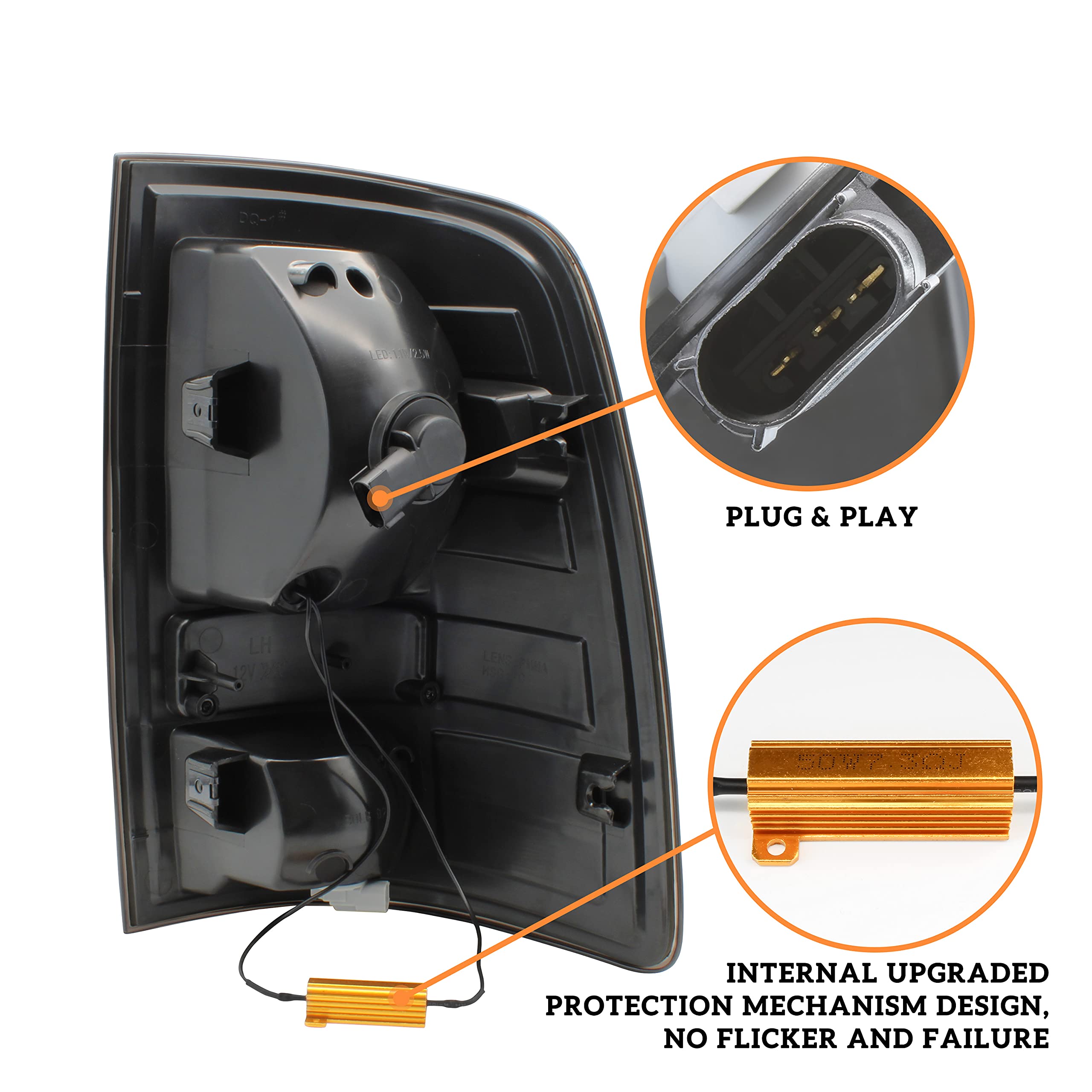 KEWISAUTO Full LED Tail Light for Dodge RAM 1500 2500 3500 2009-2018 - Smoked Rear Brake Light with Turn Signal & Running Lights - Direct Replacement IP67 Waterproof - Perfect for Off-Roading & Night Driving