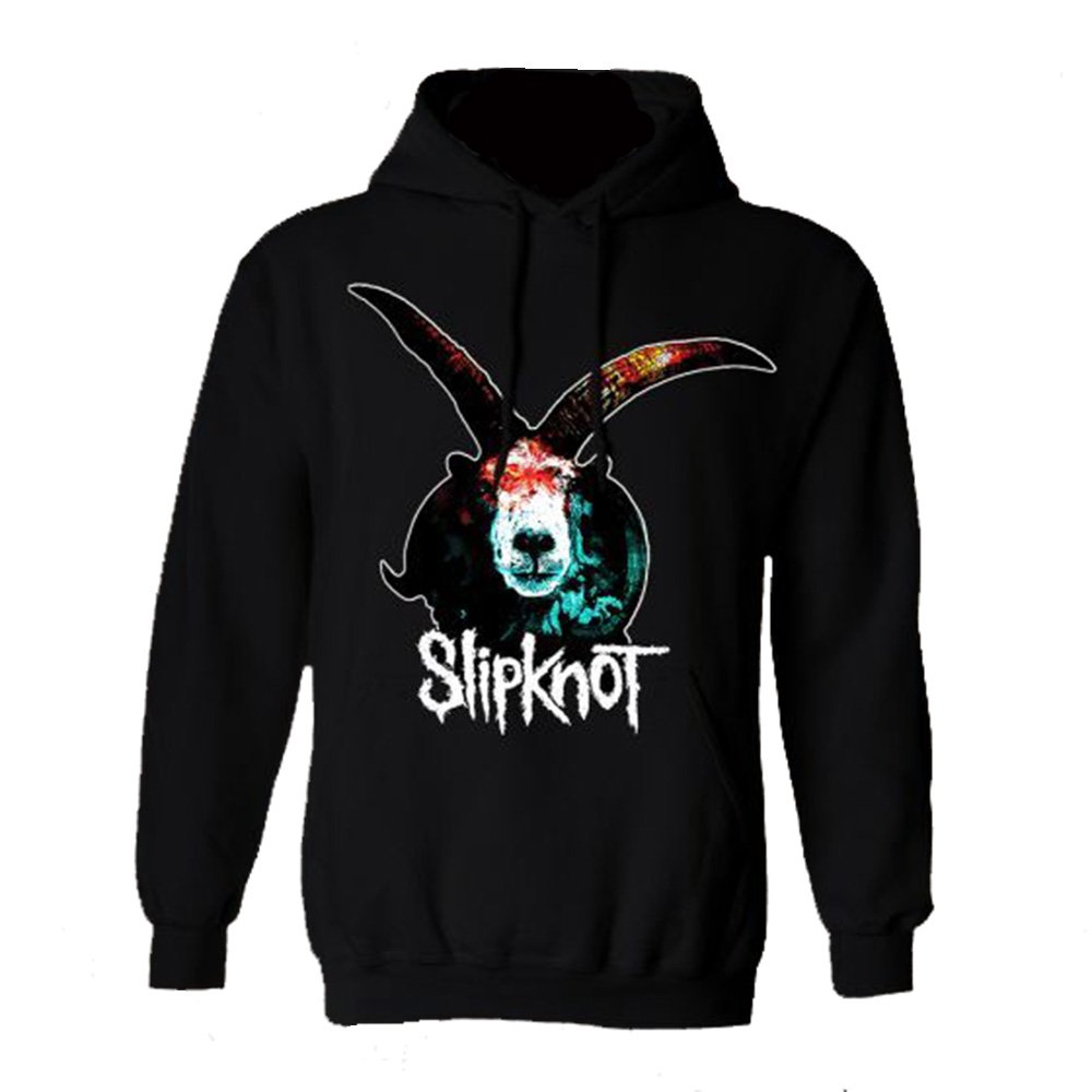 Slipknot Official Graphic Goat Hoodie - Black Heavyweight Pullover Sweatshirt | Band Merch for Metal Fans | Perfect for Concerts, Gifts & Streetwear Fashion