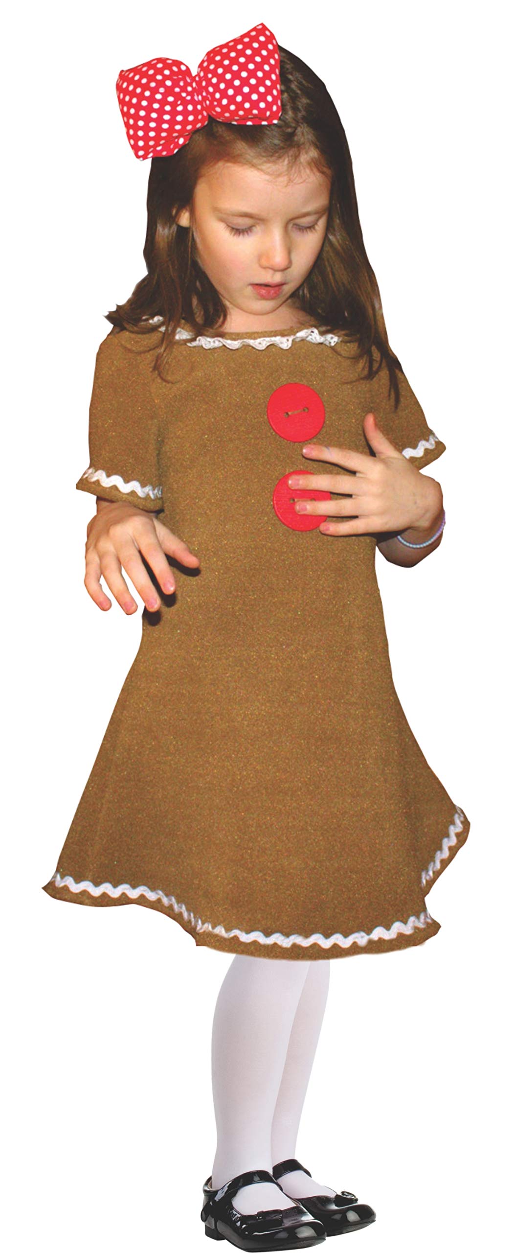 Gingerbread Costume for Girls - Adorable Gingerbread Man Dress Up Outfit | Christmas Party, Holiday Photo Shoot, Themed Events
