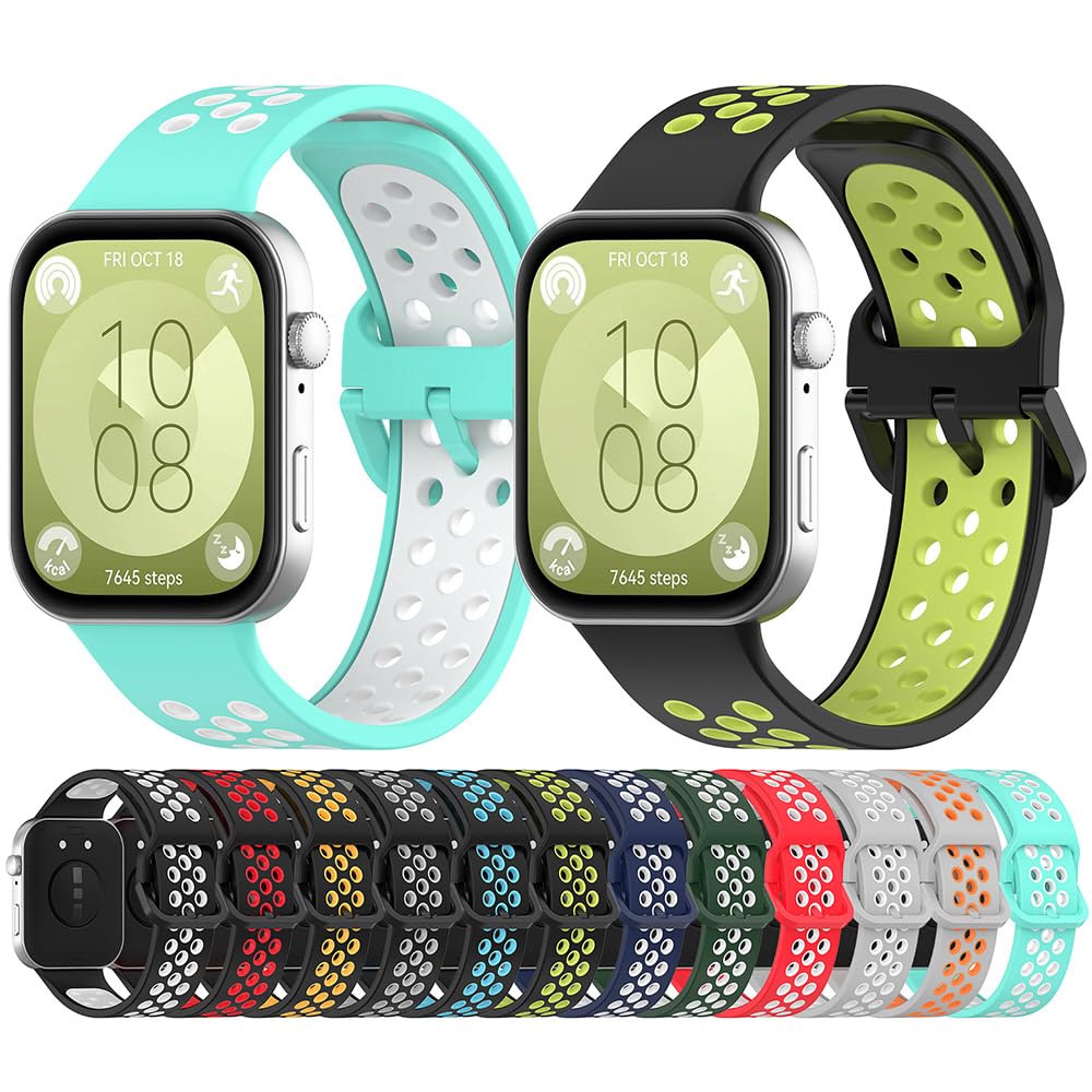 AISPORTS Silicone Replacement Band for Huawei Watch Fit 3 - Soft, Flexible & Breathable Watch Strap with Metal Buckle - Compatible with Huawei Watch Fit 3 for Men & Women - Perfect for Sports, Workouts & Everyday Wear