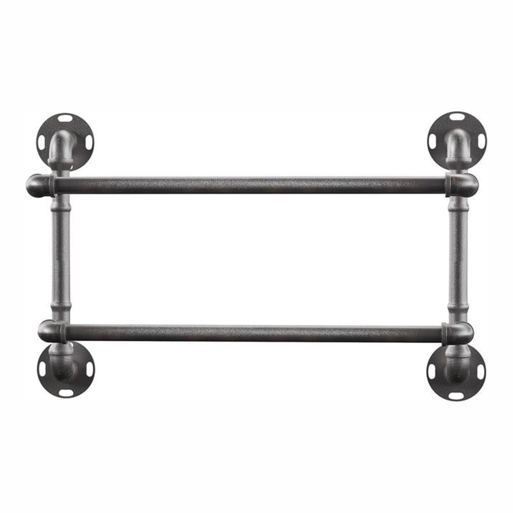 Industrial Metal Towel Rack - Sand Black Finish - Heavy Duty Bathroom & Kitchen Organizer - Perfect for Farmhouse, Rustic & Modern Home Decor