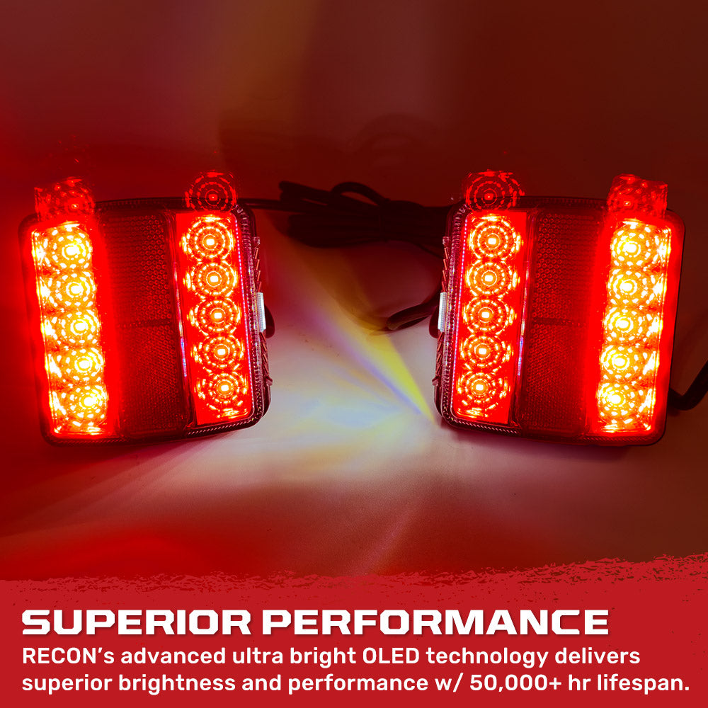 Universal Red Magnetic LED Trailer Lights - 2-Piece Set with Running Lights, Brake Lights & Turn Signals - 7 Pin Plug - Perfect for Trucks, Trailers & RVs