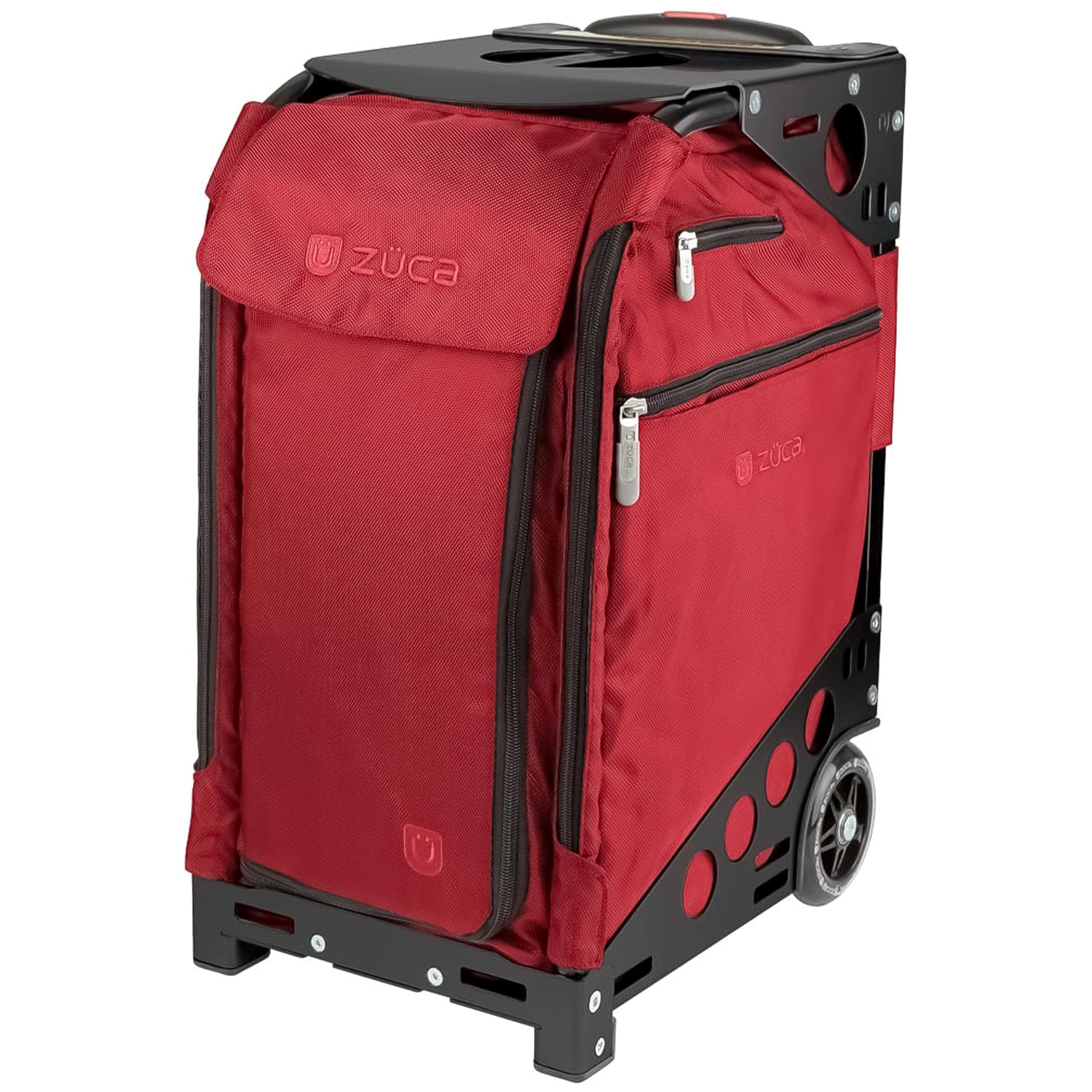 ZUCA Pro Travel Case - Durable Ruby Red Luggage Bag with Black Frame, 5 Packing Pouches & Travel Cover for Airplane, Business Trips & Vacation Packing