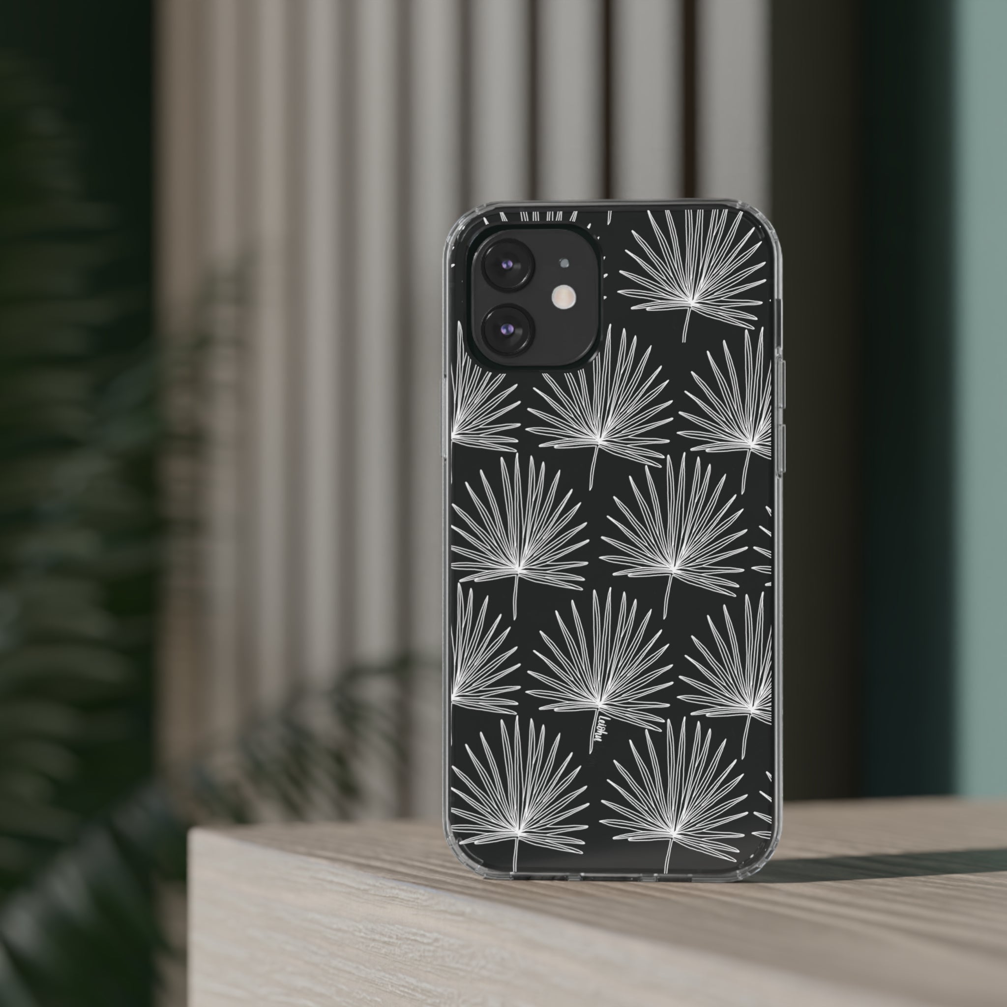 FAN PALM Clear Phone Case - Slim Protective Cover for iPhone 15/14/13/12/11 Pro Max XR XS - Durable Scratch-Resistant TPU Case - Perfect for Daily Use, Travel & Outdoor Activities