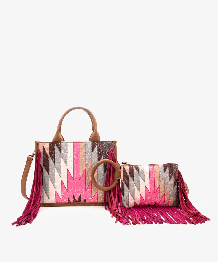 Montana West Southwestern Fringe Concealed Carry Tote Bag Set - Stylish & Functional Purse for Women | Perfect for Everyday Use, Travel & Concealed Carry