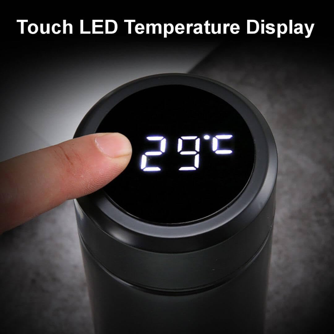 Smart LED Temp Display Insulated Water Bottle 500ml - Gym & Office Hydration