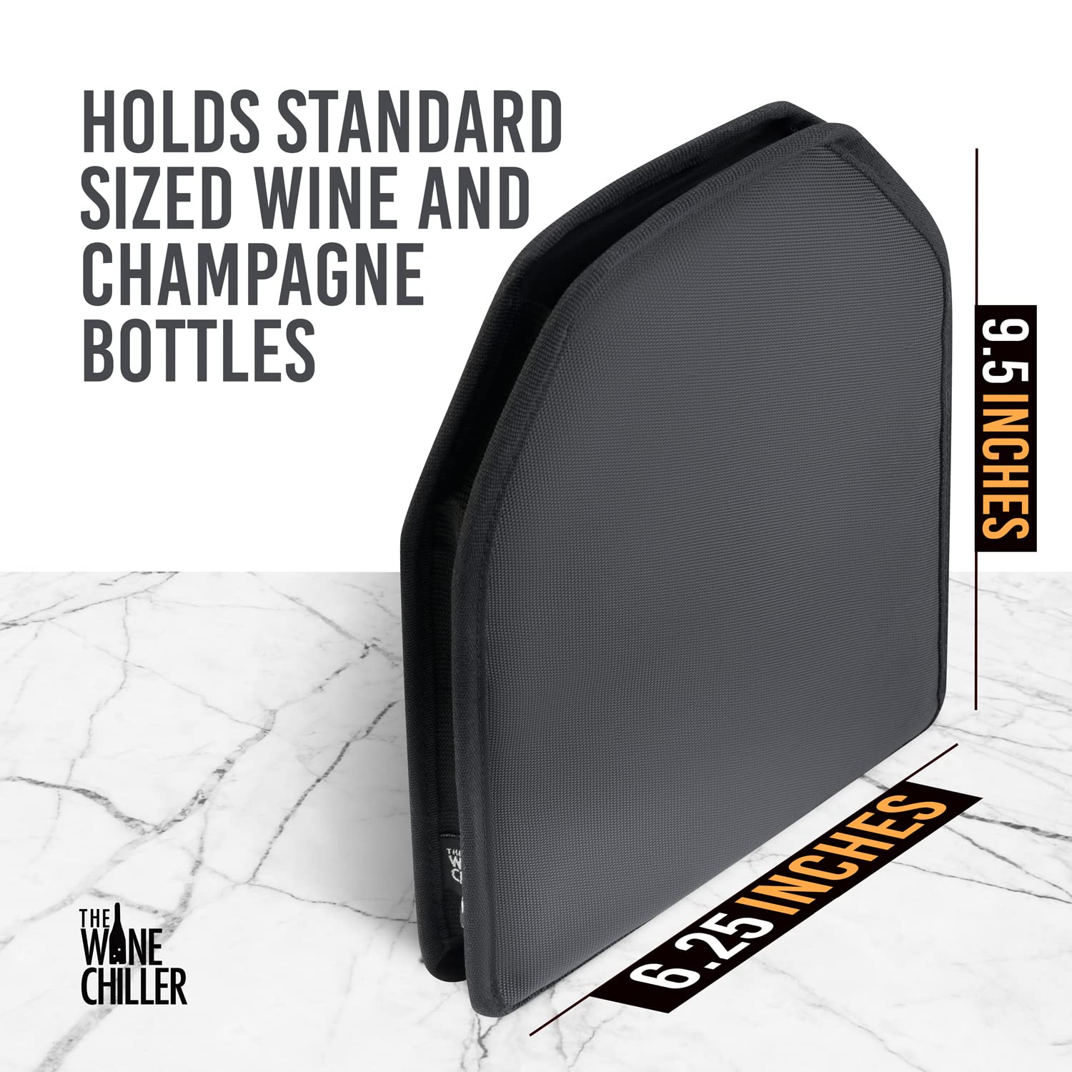 Premium Reusable Wine Cooler Sleeve - High-Quality Solid Gel Insulated Wine Bottle Chiller for White & Red Wines - Perfect for Picnics, Parties, and Outdoor Events (Black)