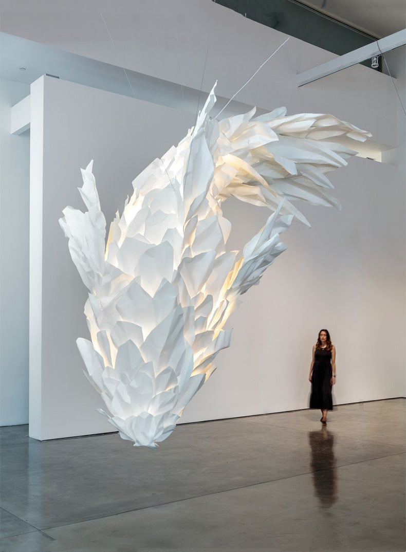 Elegant White Fish Shaped Chandelier - Modern Ceiling Light Fixture for Dining Room, Bedroom & Living Room Decoration | Perfect for Coastal, Nautical or Underwater Theme Home Decor