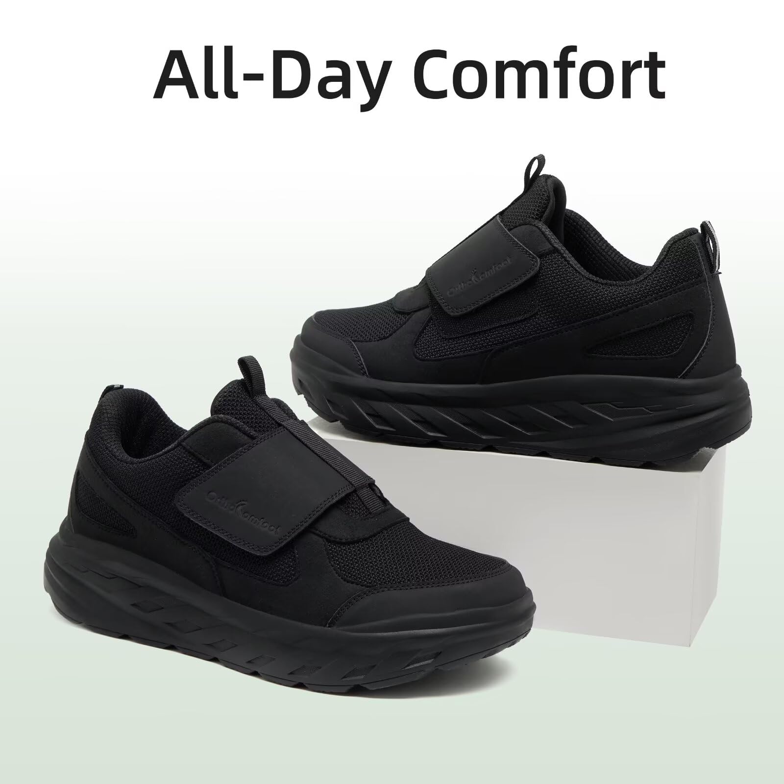 Orthopedic Diabetic Walking Shoes for Men - Wide Width Comfortable Slip-On Loafers with Arch Support & Adjustable Fit - Plantar Fasciitis, Hammer Toes & Foot Pain Relief - Ideal for Daily Walking, Work & Travel