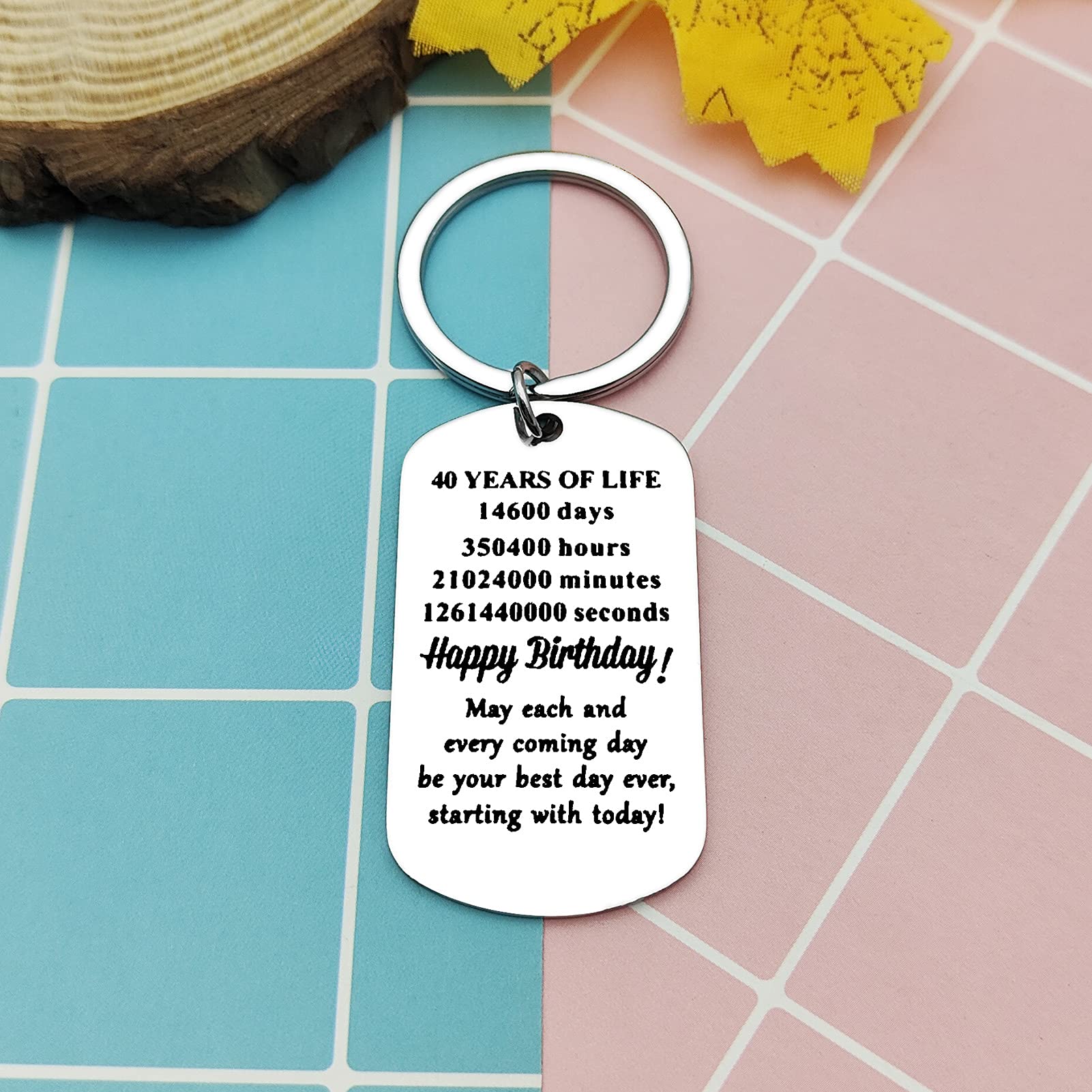 40th Birthday Keychain for Women & Men - Personalized Keepsake Gift for Him, Her, Mom, Dad, Daughter, Son & Best Friend | Thoughtful Birthday Jewelry Present for 40 Year Olds | Perfect for Celebrations, Anniversaries & Special Occasions