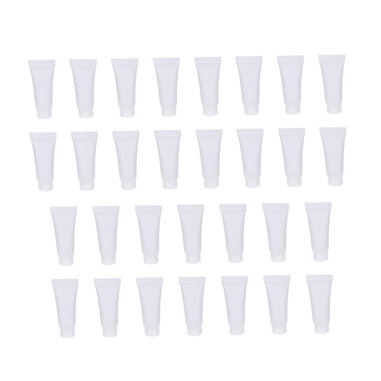 FRCOLOR 30-Pack Empty Clear Mascara Tubes - Travel-Sized Cosmetic Containers for Lip Balm, Creams & Makeup - Portable Mini White Tubes for DIY Beauty & On-The-Go Touch Ups
