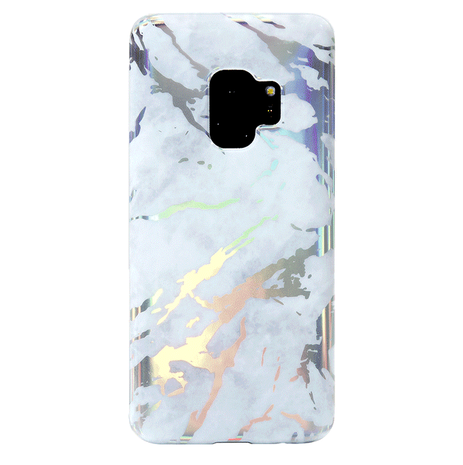 Holo White Marble Phone Case for Samsung Galaxy S21/S20/Note 20 - Premium Protective Cover with Glitter Design - Perfect for Everyday Use, Work & Travel