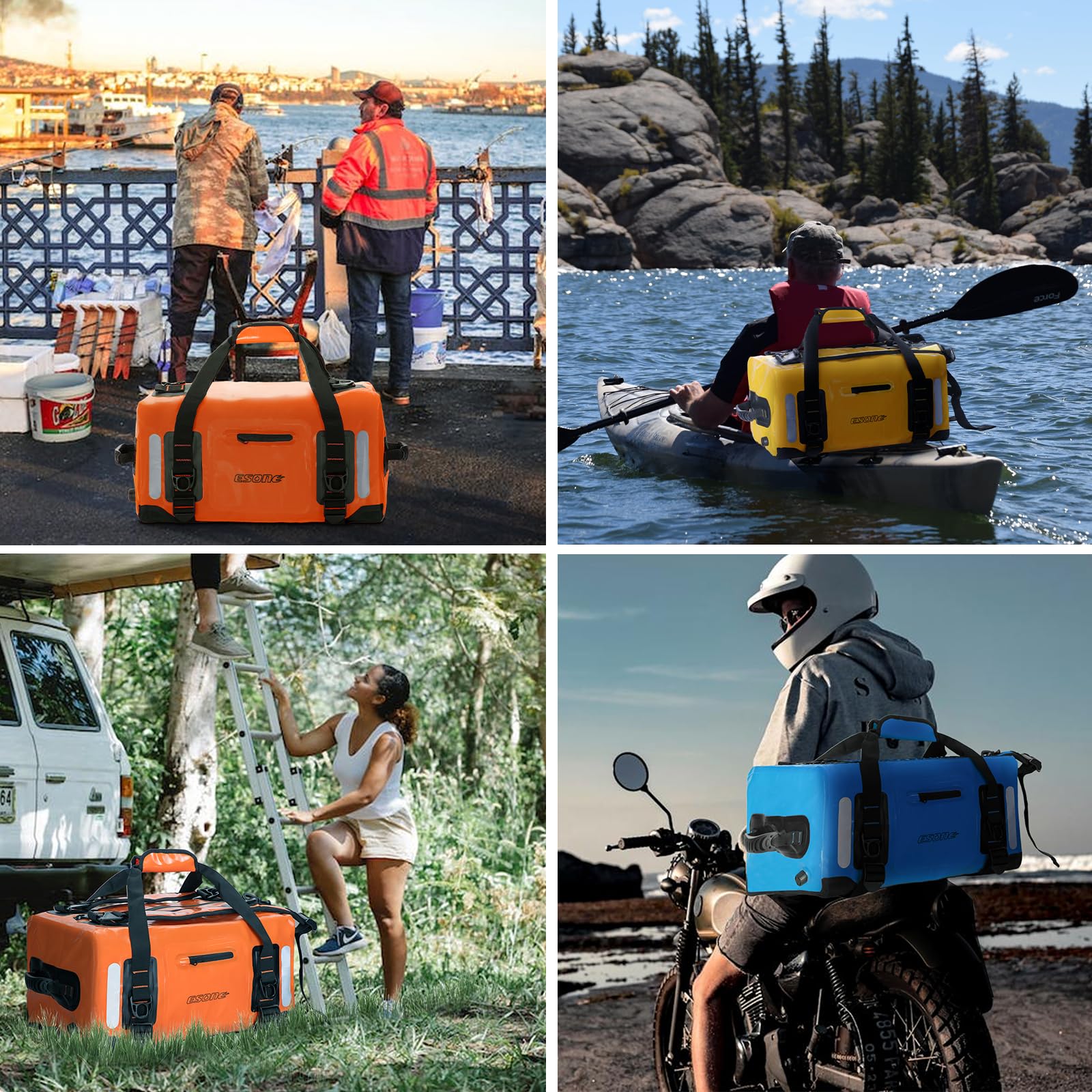 ESONE 60L Waterproof Dry Bag Backpack for Men & Women - Lightweight Kayaking, Camping, Travel & Water Sports Gear - Perfect for Boating, Paddle Boarding, Surfing & Outdoor Adventures