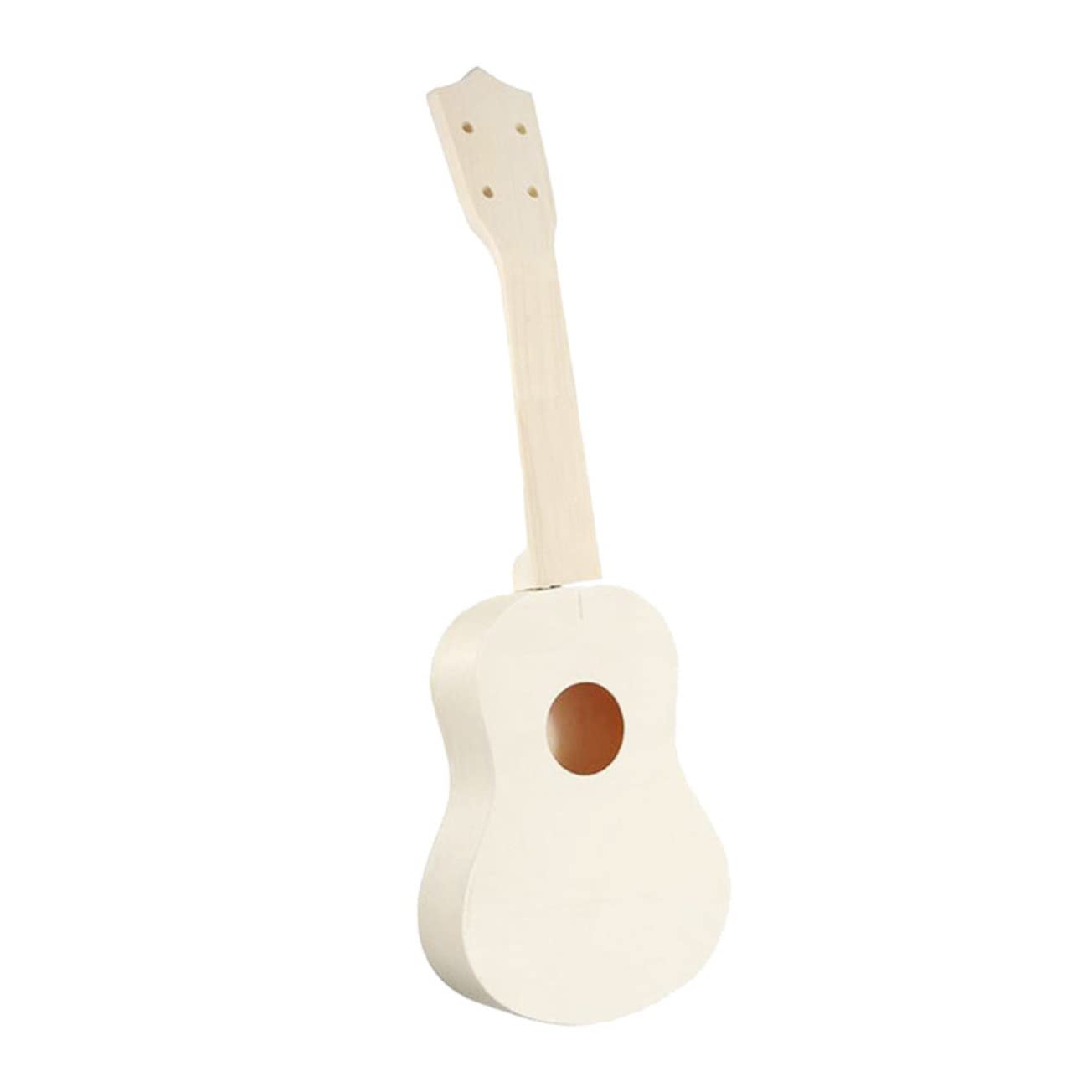 EXCLUZO 4-String Wooden Ukulele Kit for Kids - DIY Mini Guitar Assembly Toy Set with Wooden Beige Finish - Creative Musical Instrument for Children's Learning & Play - Perfect for Beginners, Students & Hawaiian-Themed Parties