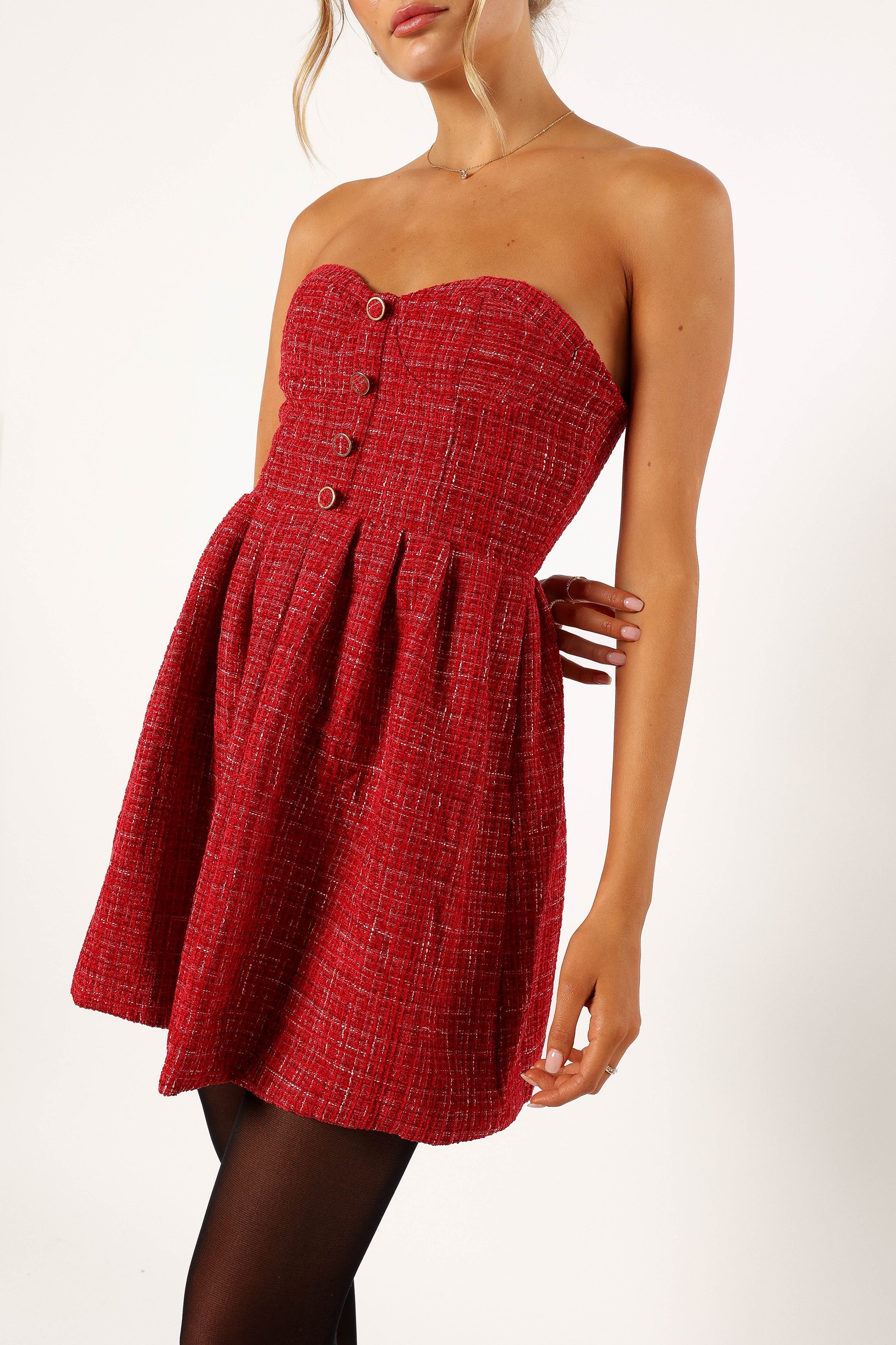 Strapless Mini Dress for Women - Sexy Red Bodycon Party Dress | Perfect for Night Out, Club, Date Night, and Special Occasions