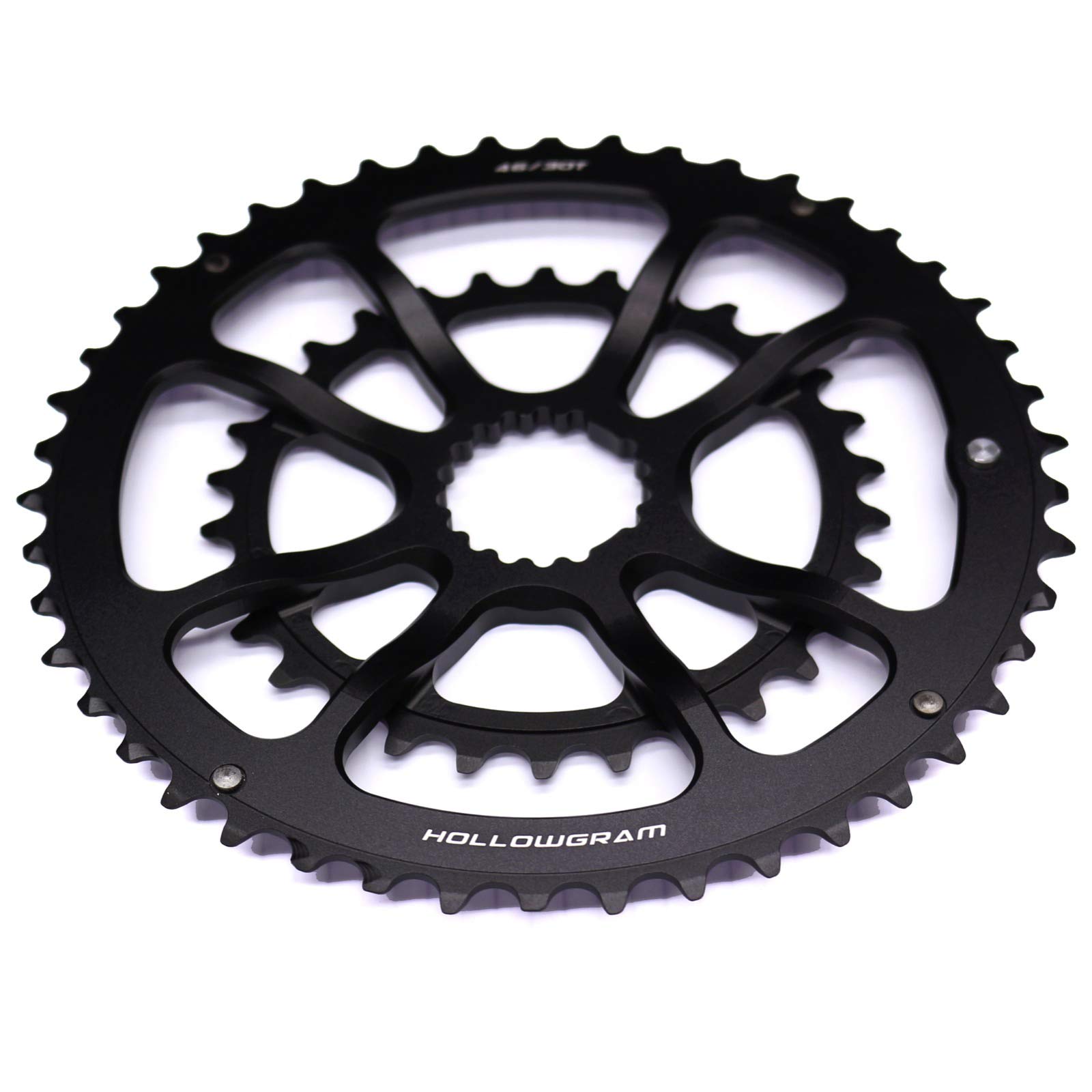 Cannondale SpideRing 8 Arm Chainring Black 46/30T - High-Performance Bike Chainring for Road & Mountain Biking - Perfect for Cycling Enthusiasts & Professional Riders