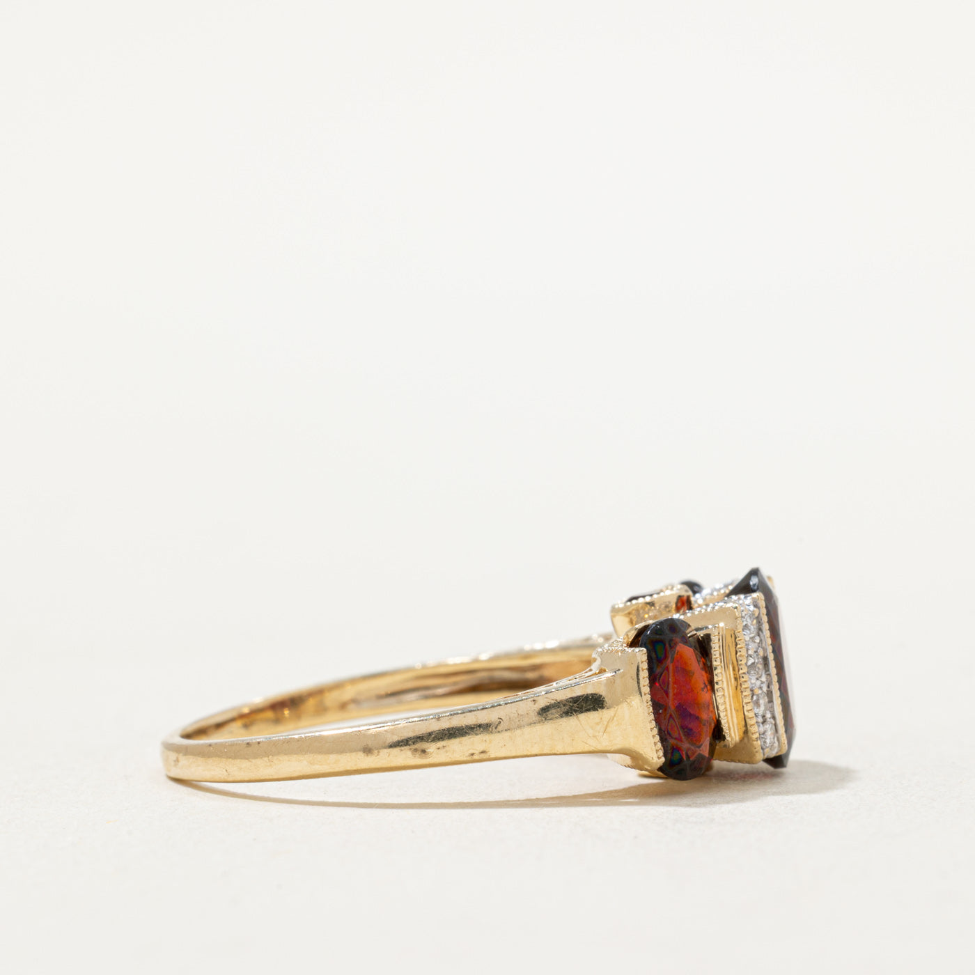 Elegant Garnet & Diamond Cocktail Ring - 3.90ctw Garnet & 0.14ctw Diamond - Size 9.5 - Perfect for Evening Parties, Weddings & Special Occasions
