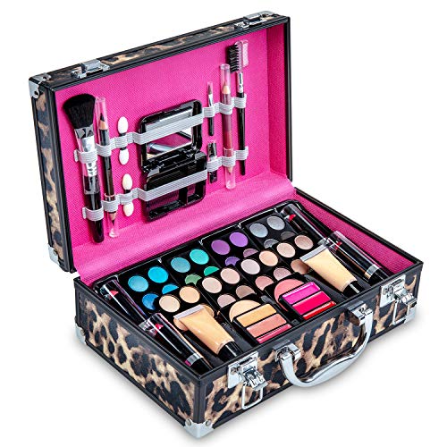 79-Piece Makeup Kit Gift Set - 32 Eye Shadows, 2 Blushes, 4 Lip Colors, 3 Eyeliners & Mascara - Portable Cosmetic Case with Handle - Perfect for Travel, Parties & Everyday Makeup