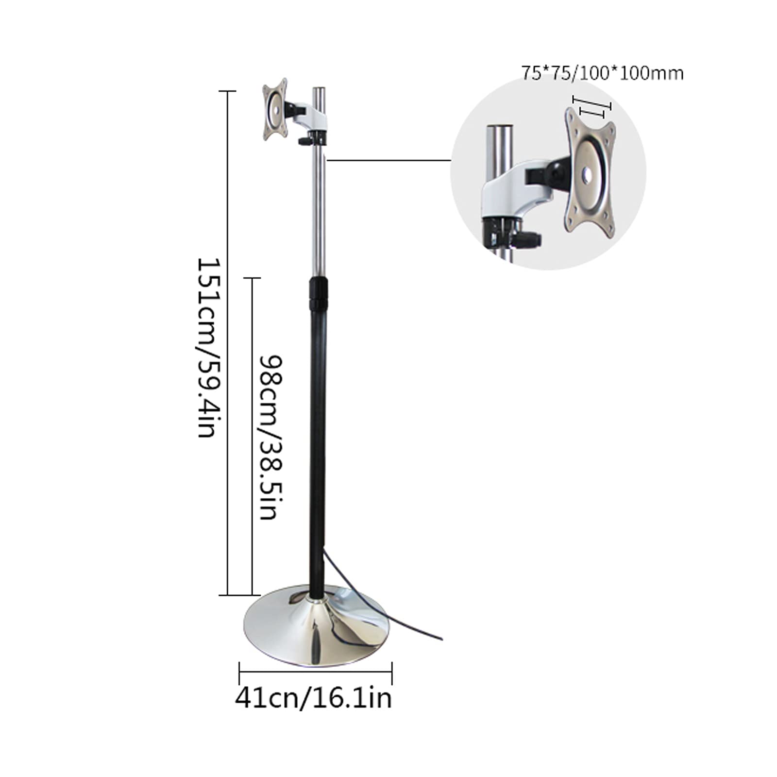 Adjustable Floor Standing Monitor Stand for 13