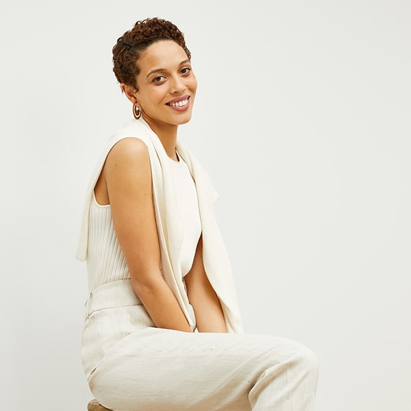 Chester Pant - Slubbed Stretch Linen Pants for Women | Natural Color | Comfortable Casual Wear for Office & Weekend Outings