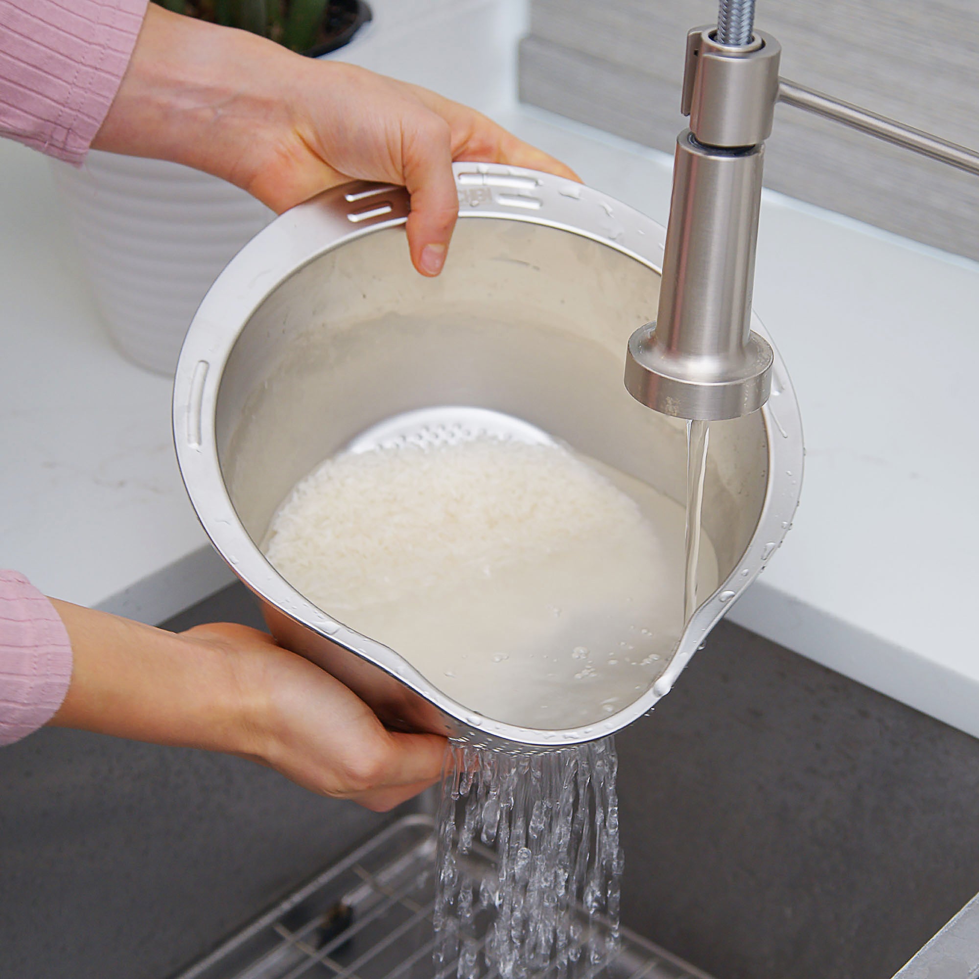 Premium Rice Washer, Colander & Strainer Set - Durable Kitchen Tool for Washing Rice, Pasta & Vegetables | Perfect for Cooking, Meal Prep & Healthy Eating