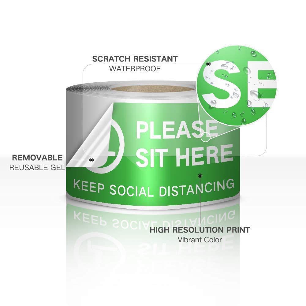 200 PCS Do Not Sit Here Sticker Tape & 200 PCS Please Sit Here Sticker Tape 3