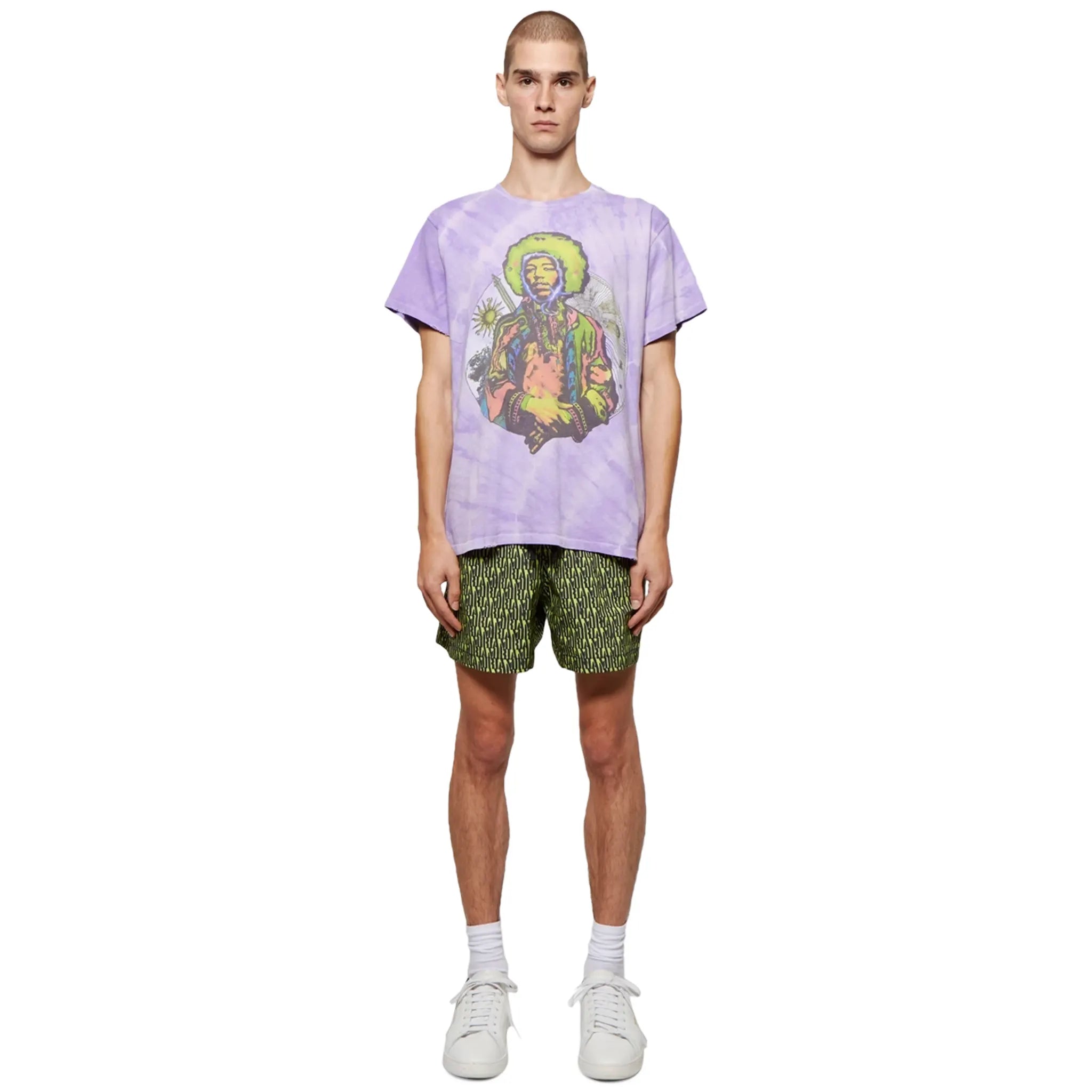 Amiri All Over Green Swim Shorts for Men - Quick-Dry Beach Swimwear with Comfortable Fit - Perfect for Pool, Beach, and Summer Vacations