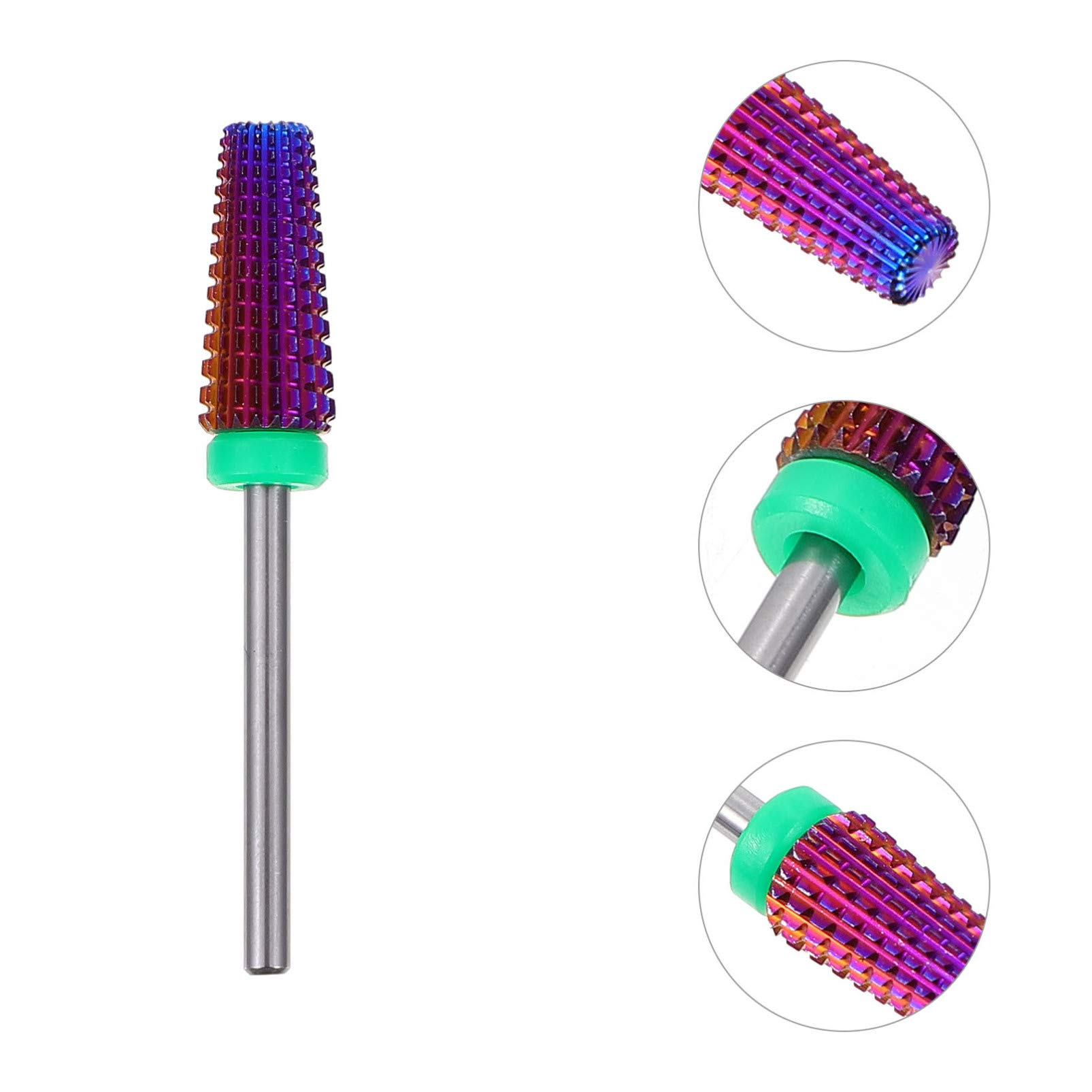 Lurrose Professional Electric Nail Drill Bits Set - 1PC Steel Nail Grinding Head for Acrylic Nails, Manicure & Pedicure Tools with Alloy Tip - Perfect for Nail Salon, Home Use & DIY Nail Art (Purple)