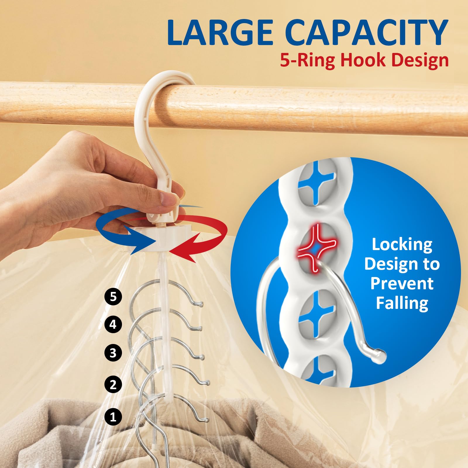 6 Pack Large Hanging Vacuum Storage Bags for Clothes - Space Saving Vacuum Seal Bags for Clothing, Suits, Dresses, Jackets - Closet Organizer & Moving Supplies (53.1x27.6 inches) - Perfect for Travel, Seasonal Storage & Home Organization