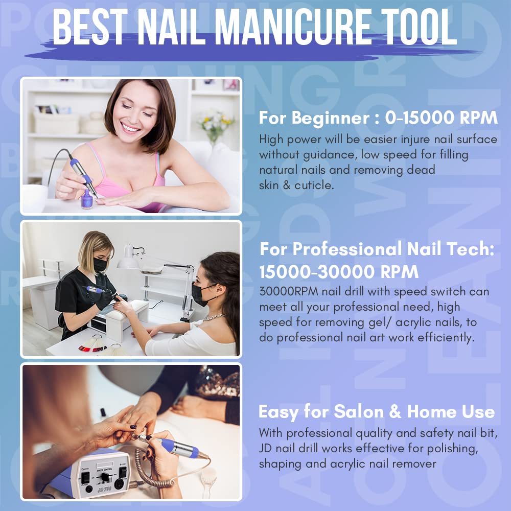 **Makartt Professional Electric Nail Drill & File JD700 - 30000 RPM High-Speed Manicure Tool for Acrylic Nails, Dip Powder, Gel Polish - Perfect for Salon & Home Nail Care**    *(Use Case: Ideal for professional nail technicians, DIY manicures, acrylic nail application, dip powder systems, and gel polish removal.)*