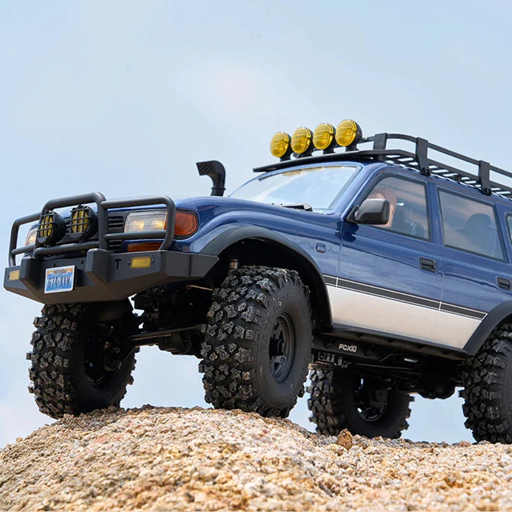 FMS FCX10 PRO 1/10 Scale 4WD Brushless RC Rock Crawler - Toyota Land Cruiser LC80 Remote Control Car for Off-Road Adventure & Trail Crawling