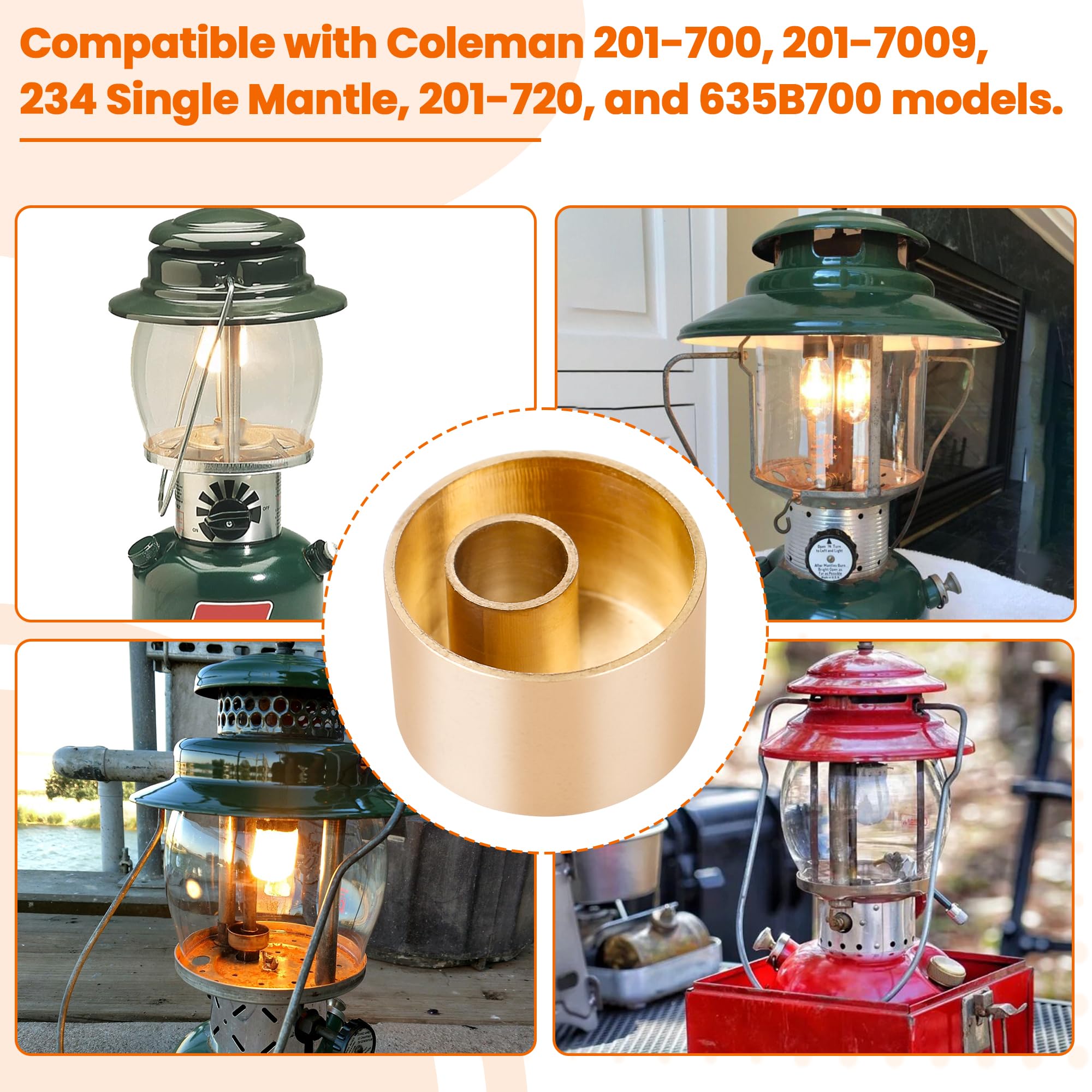 Coleman Lantern Preheater Cup - Brass Kerosene Lantern Accessory (Part #2015101) for Coleman 200A 242B Models - Perfect for Camping, Emergency Lighting & Outdoor Adventures