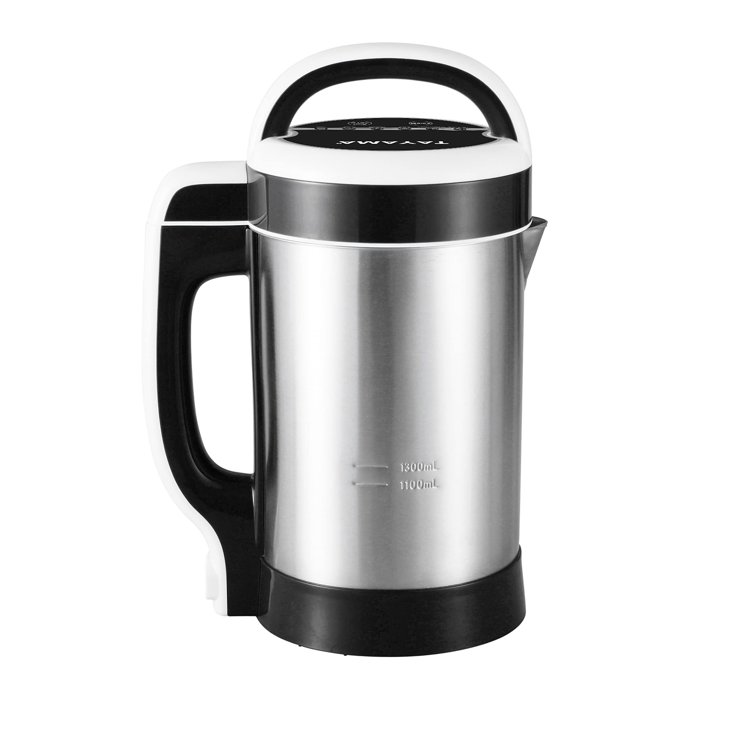 TAYAMA 1.3L Stainless Steel Soy Milk Maker & Nut Milk Machine - Multi-Functional, Fast Heating, Quiet Operation - Perfect for Homemade Almond Milk, Soy Milk, Oat Milk (Black) | Great for Vegan, Keto & Healthy Lifestyle