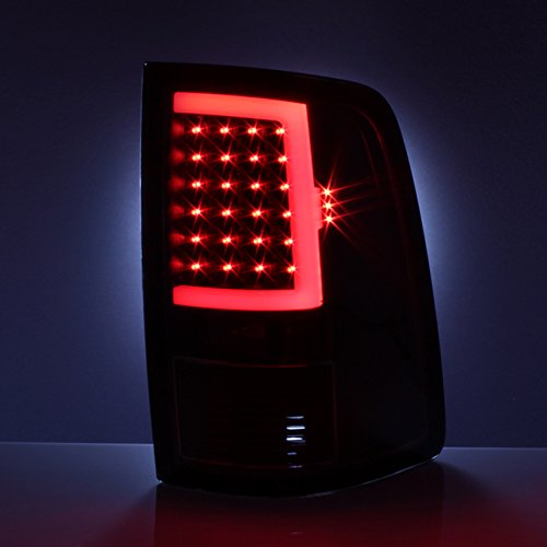AKKON Black Smoked LED Tube Tail Lights for 2009-2018 Dodge Ram 1500 & 2010-2018 2500/3500 - Durable Pair Housing Set | Upgrade Your Truck's Rear Lighting for Better Visibility and Style