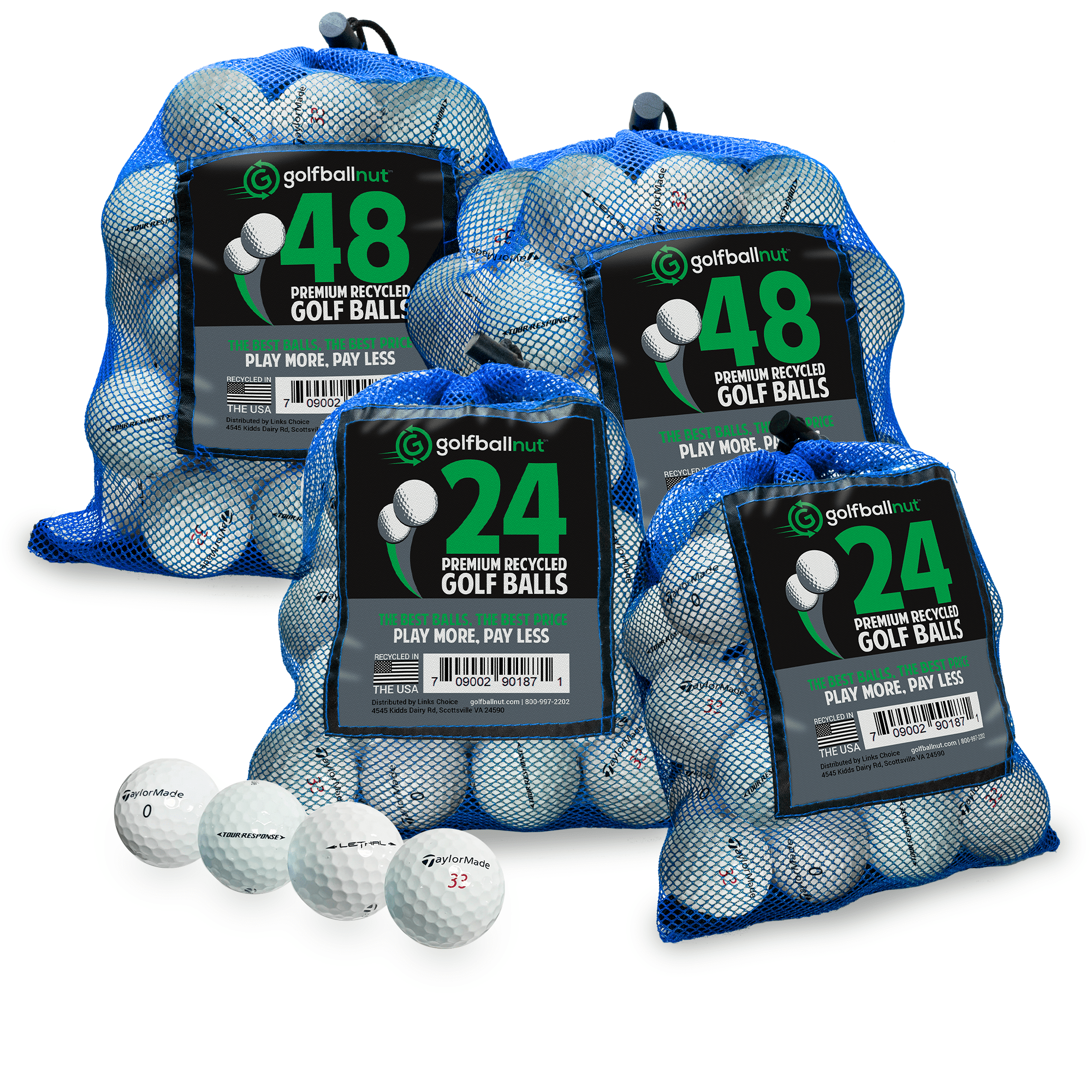 Premium Used TaylorMade Tour Mix Golf Balls - 12/24/36 Pack Bulk Mesh Bags for Practice & Training | Ideal for Driving Range, Backyard Practice & Golf Course Play