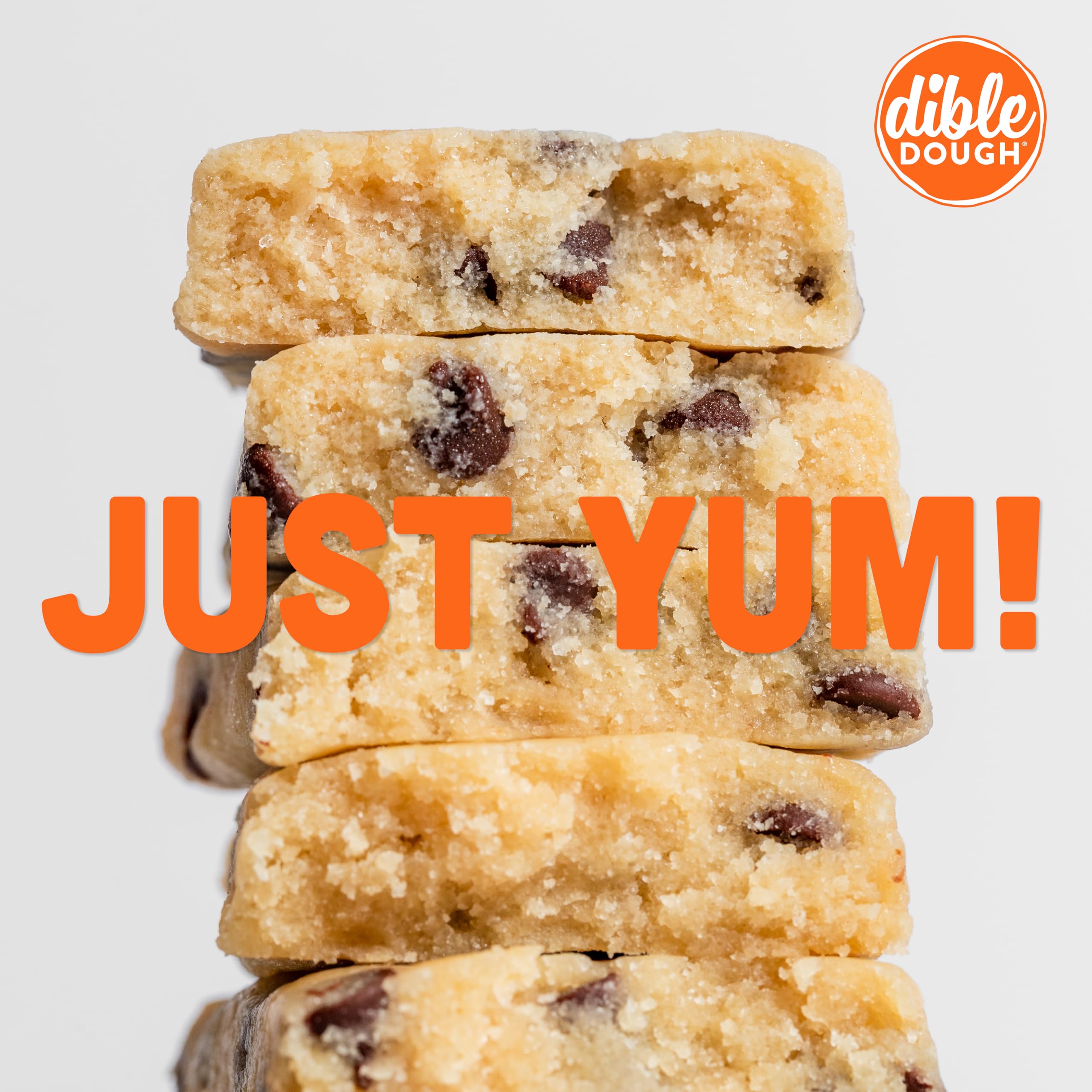 All-Natural Non-GMO Edible Chocolate Chip Cookie Dough Bars - Healthy Refrigerated Snack (10-Pack) | Perfect for School Lunches, Office Treats & Late-Night Cravings