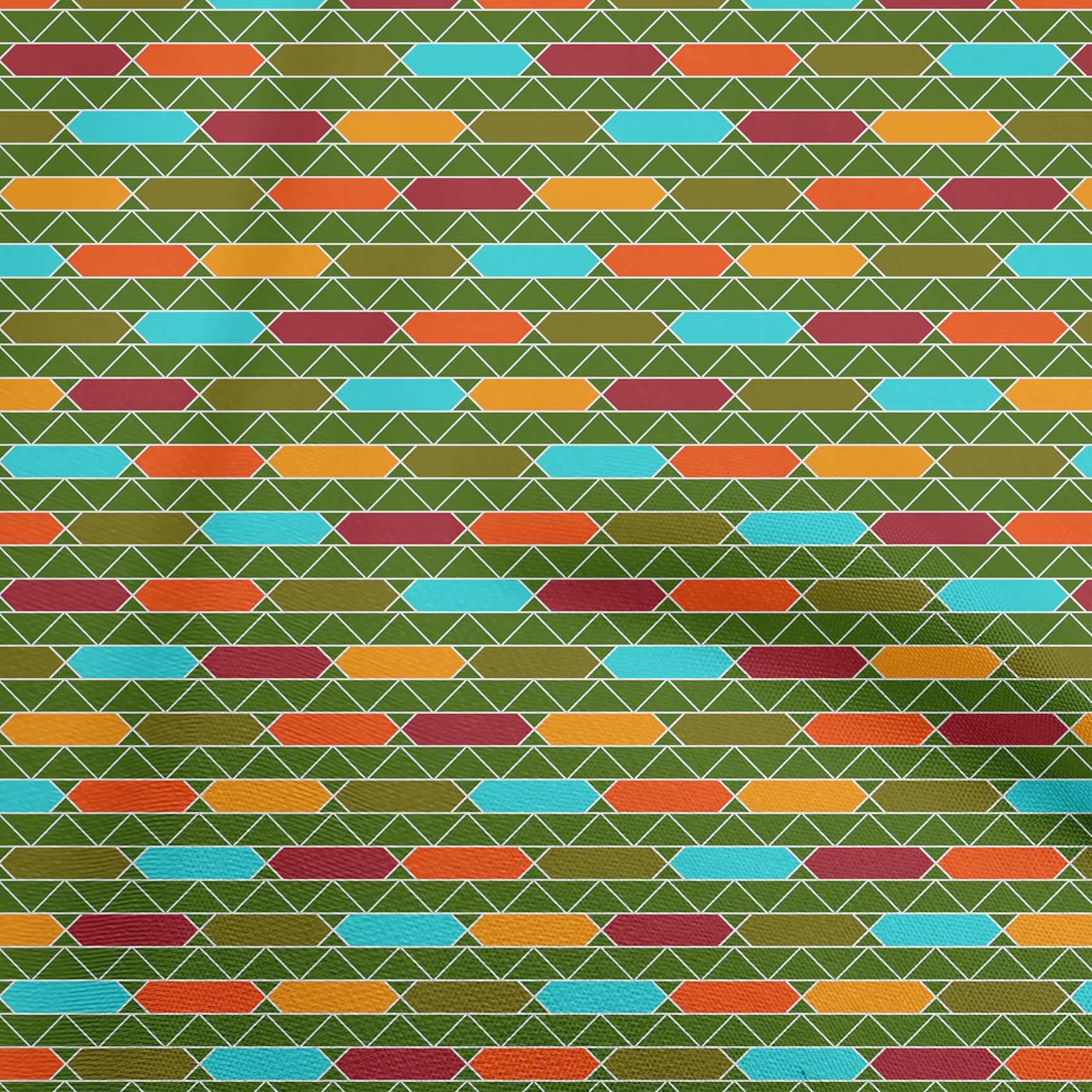 oneOone Cotton Jersey Forest Green Geometric Print Fabric by The Yard - 58 Inch Wide for DIY Clothing, Quilting & Home Decor Sewing Projects | Soft, Durable & Easy to Sew