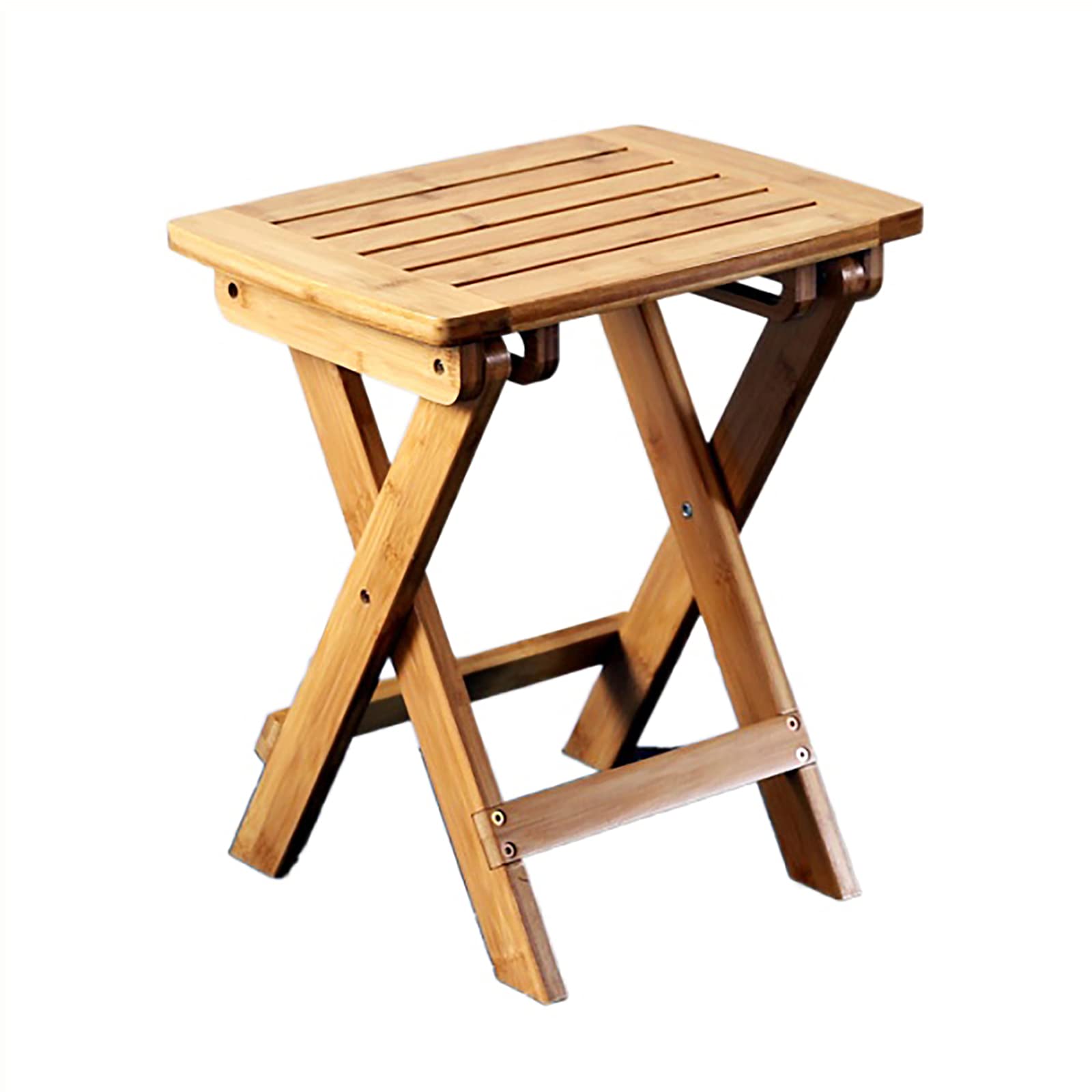 Waterproof Non-Slip Bamboo Folding Stool - Lightweight Portable Step Stool for Shower, Camping, Hiking & Fishing - Compact 13x10x14 Inch (32.8x25.5x34.5cm) - Perfect for Elderly, Kids & Outdoor Adventures