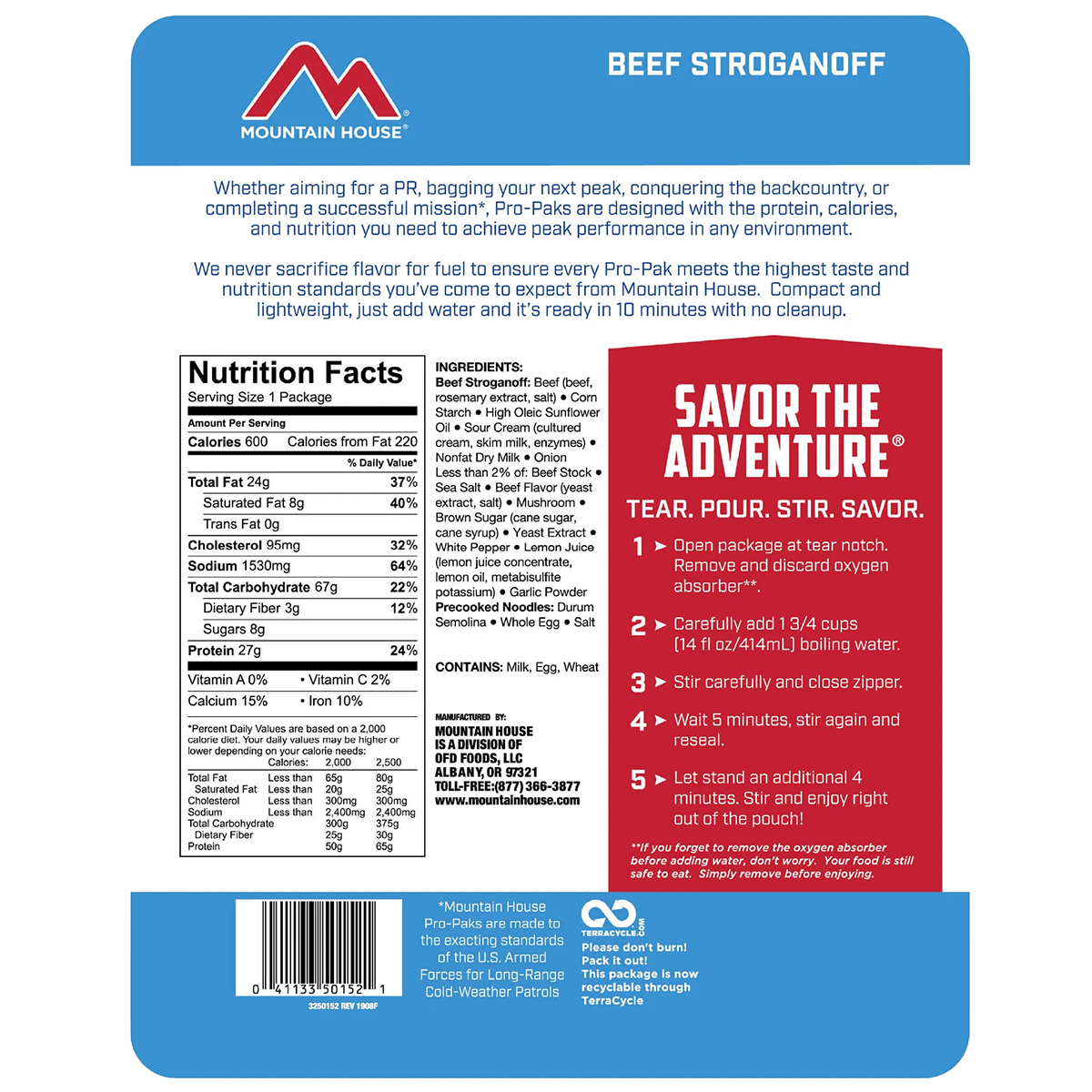 Beef Stroganoff Noodles Pro Pak - Premium Instant Meal Kit | Quick & Easy Dinner Solution | Perfect for Busy Weeknights, Camping Trips & College Dorm Cooking