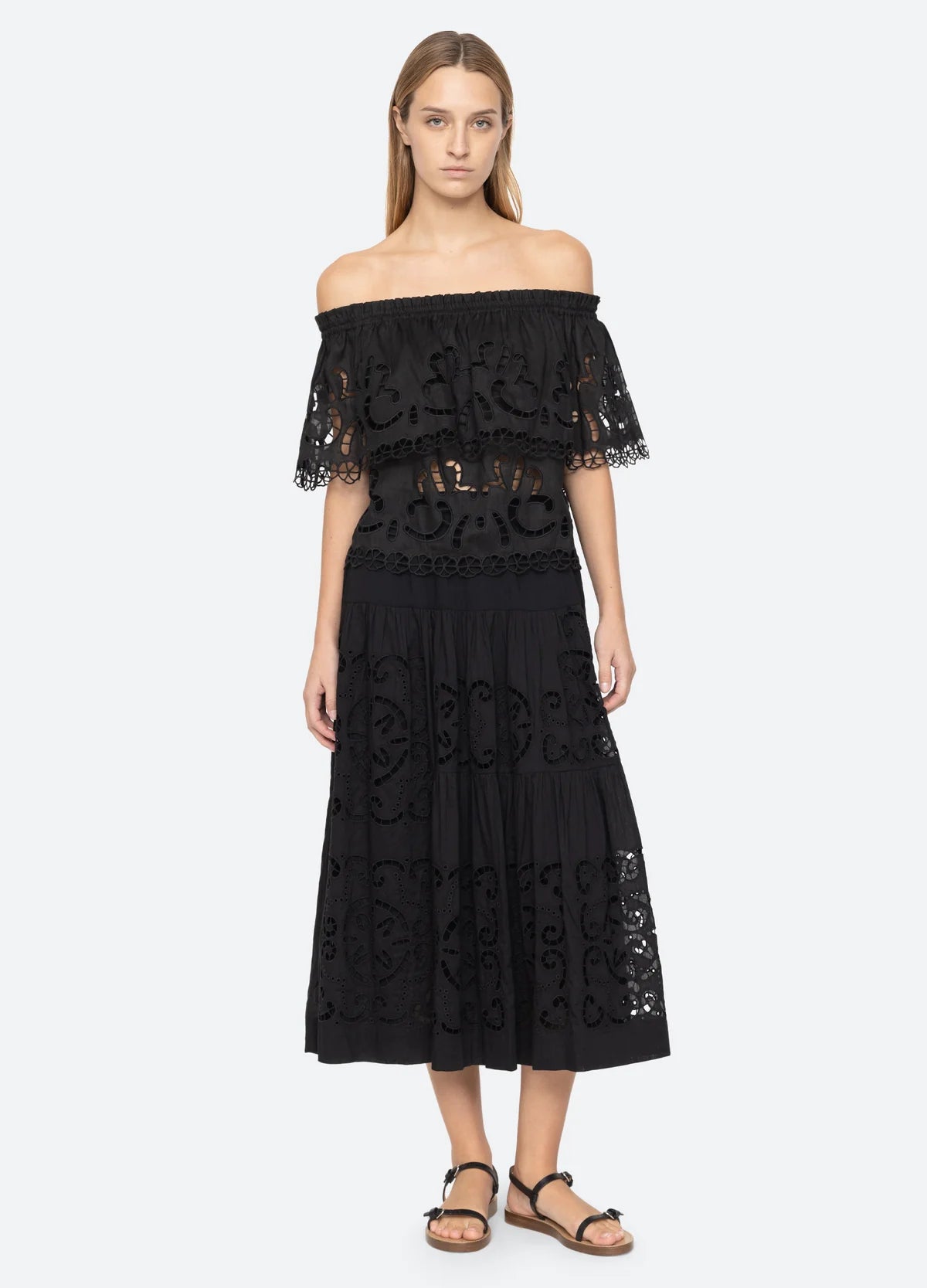 Elegant Black Dahlia Skirt for Women - Flowy A-Line Midi Skirt with Pockets - Perfect for Office, Date Night & Summer Outfits