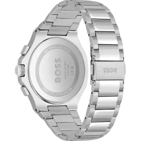 BOSS Men's Chronograph Watch 1514087 - 45mm Silver Tapered Case, Water Resistant, Date Display - Perfect for Business, Casual & Formal Occasions