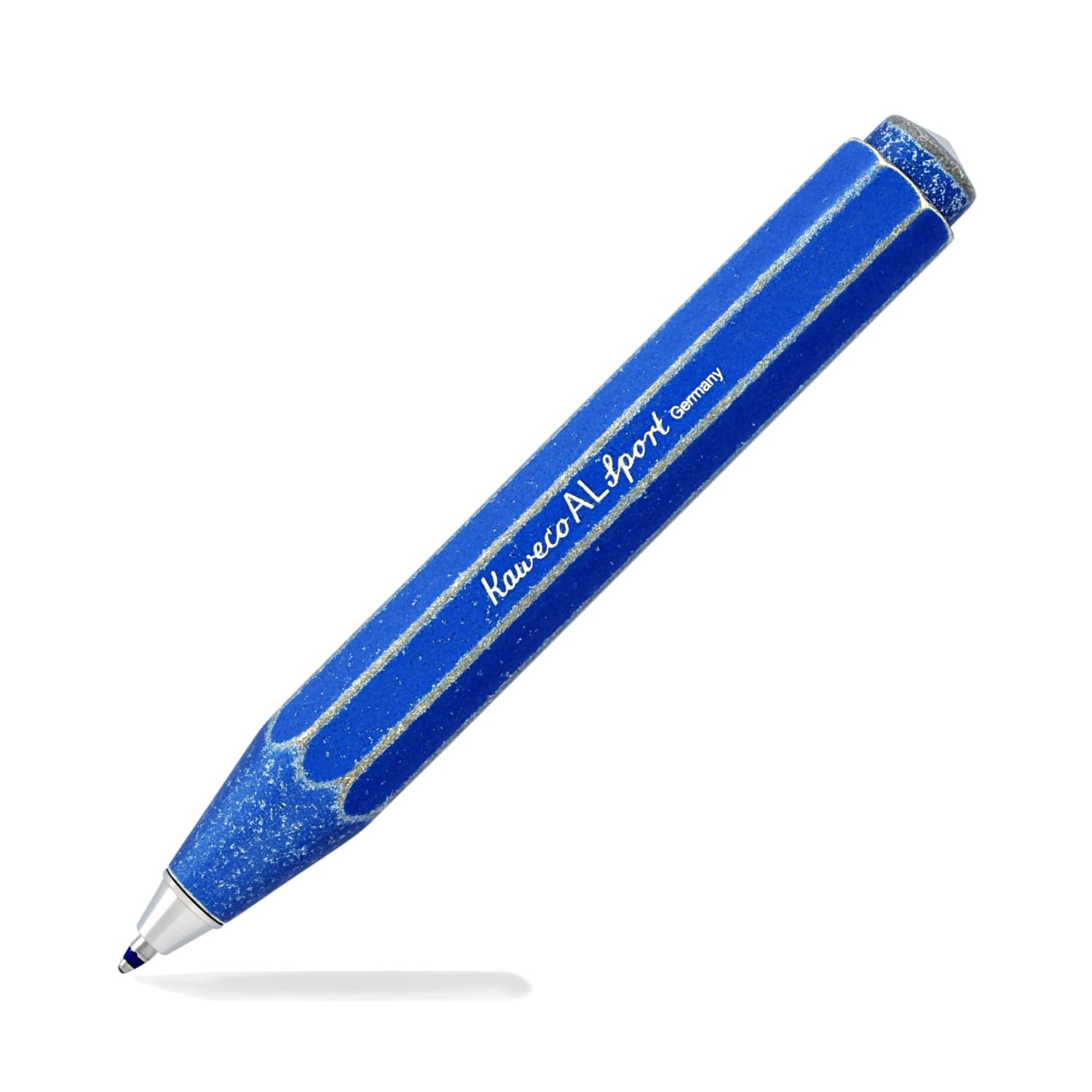 Kaweco AL Sport Stonewashed Blue Ballpoint Pen - Premium Aluminum Pocket Pen for Everyday Carry, Office Use & Travel Writing Essentials