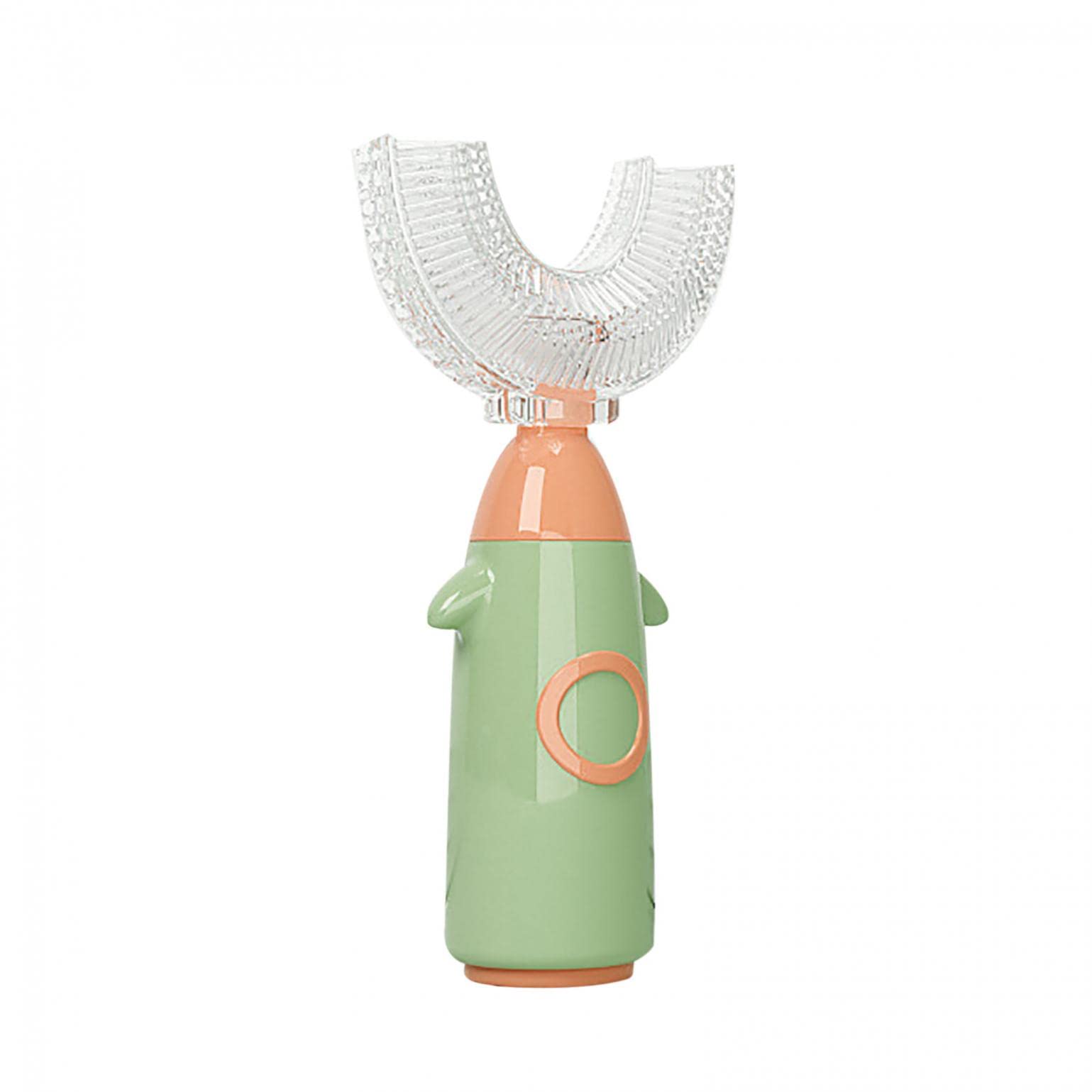 ZITIANY Kids U-Shaped Toothbrush - Soft Silicone Brush Head for 0-12 Years, Food Grade Safe, 360° Whitening & Massage for Thorough Teeth Cleaning | Perfect for Toddlers, Preschoolers & School-Age Children (B-Green)