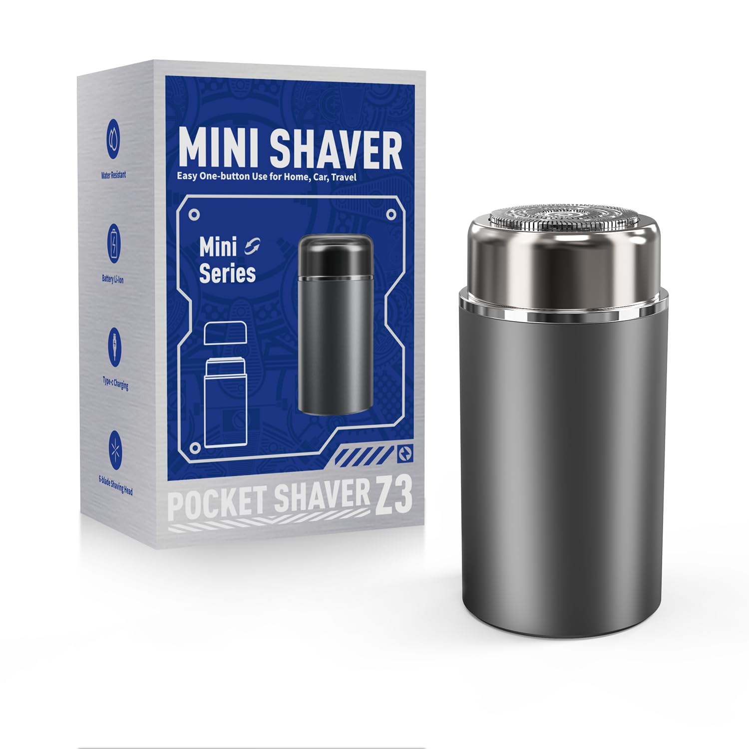 Premium Rechargeable Electric Razor for Men - Waterproof Cordless Shaver with Travel Case | Portable Men's Grooming Kit for Home, Gym & Business Trips | Silver Gray Design