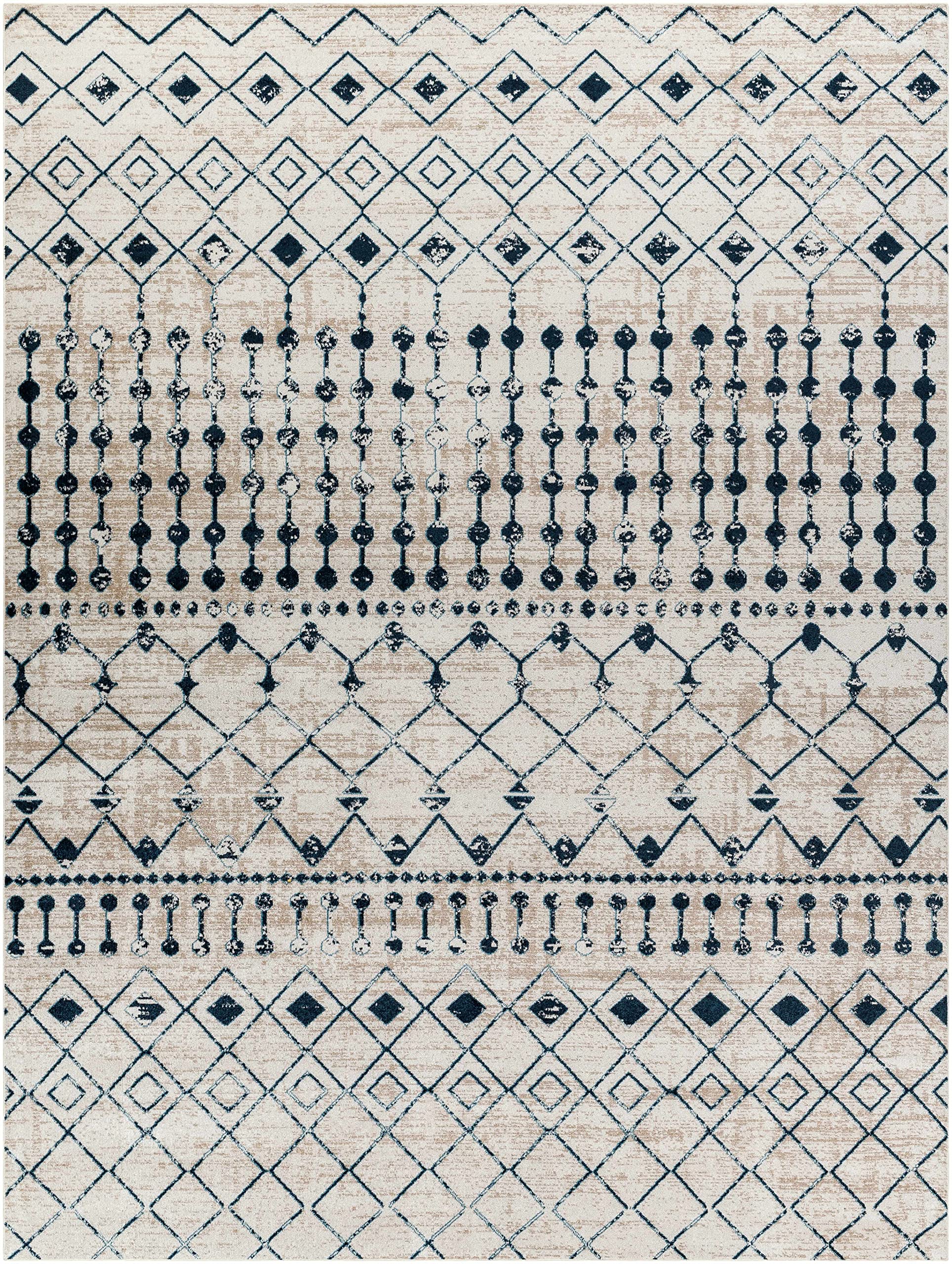 Modderfontein Machine Washable Area Rug - Blue & Beige 7'10