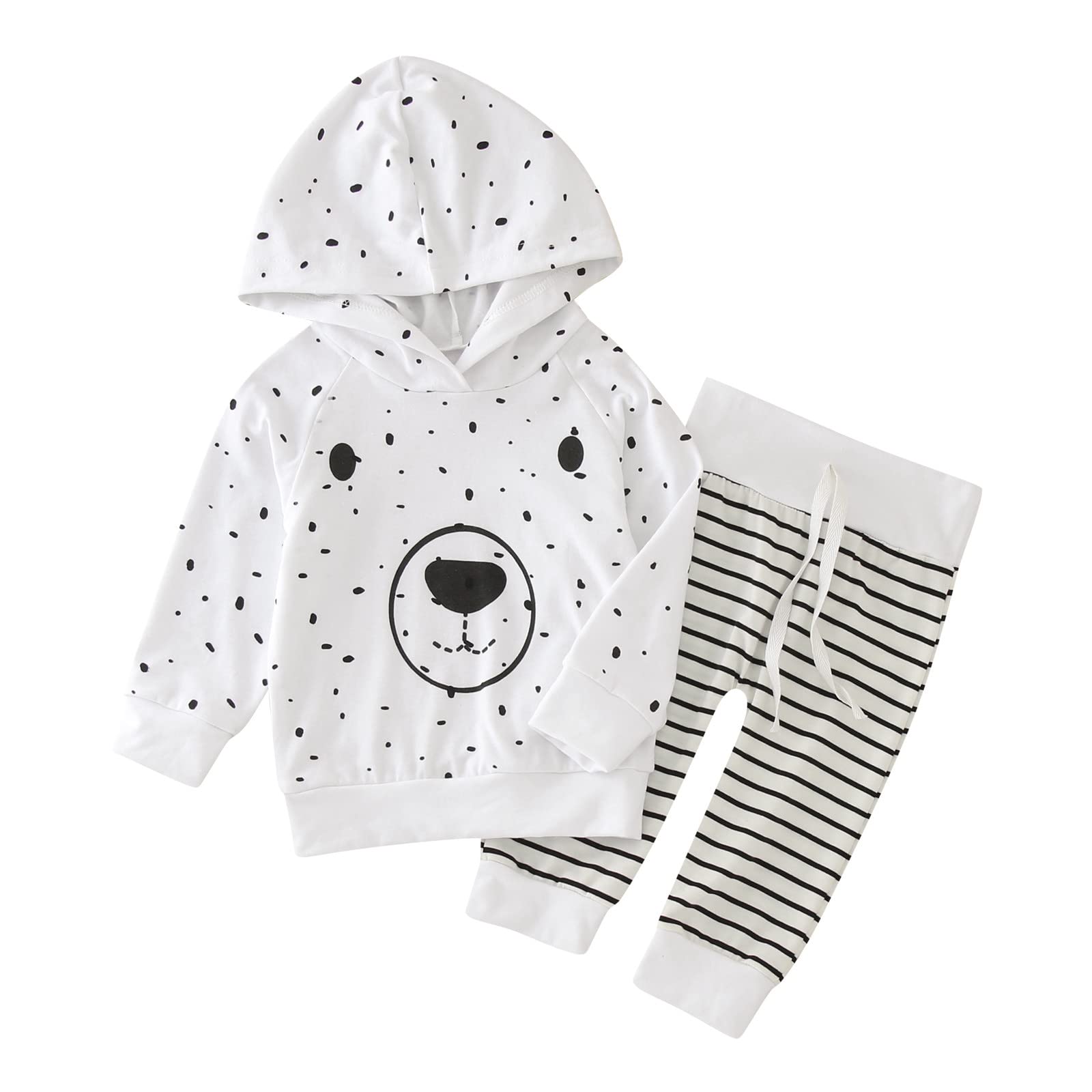 Newborn Baby Hooded Sweatshirt Set - Cute Cartoon Bear Long Sleeve Tops & Receiving Blankets for Infant Girls & Boys | Perfect for Photo Shoots, Gifts & Daily Wear