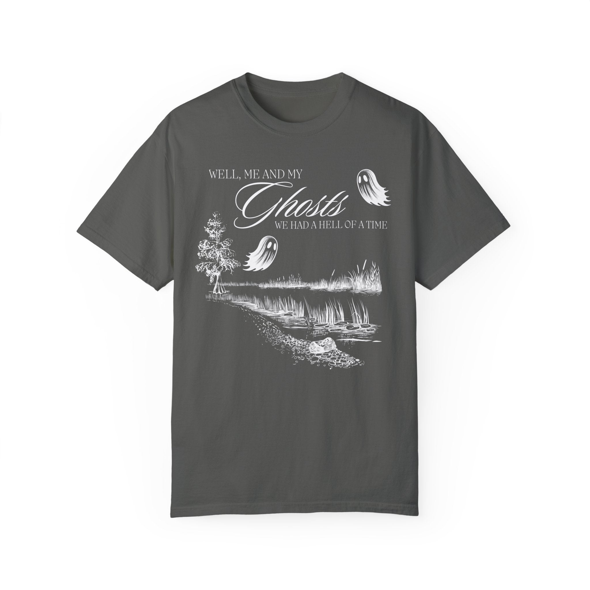 Me & My Ghosts Graphic T-Shirt - Funny Halloween Costume & Casual Wear for Men and Women - Perfect for Parties, Cosplay & Everyday Outfits