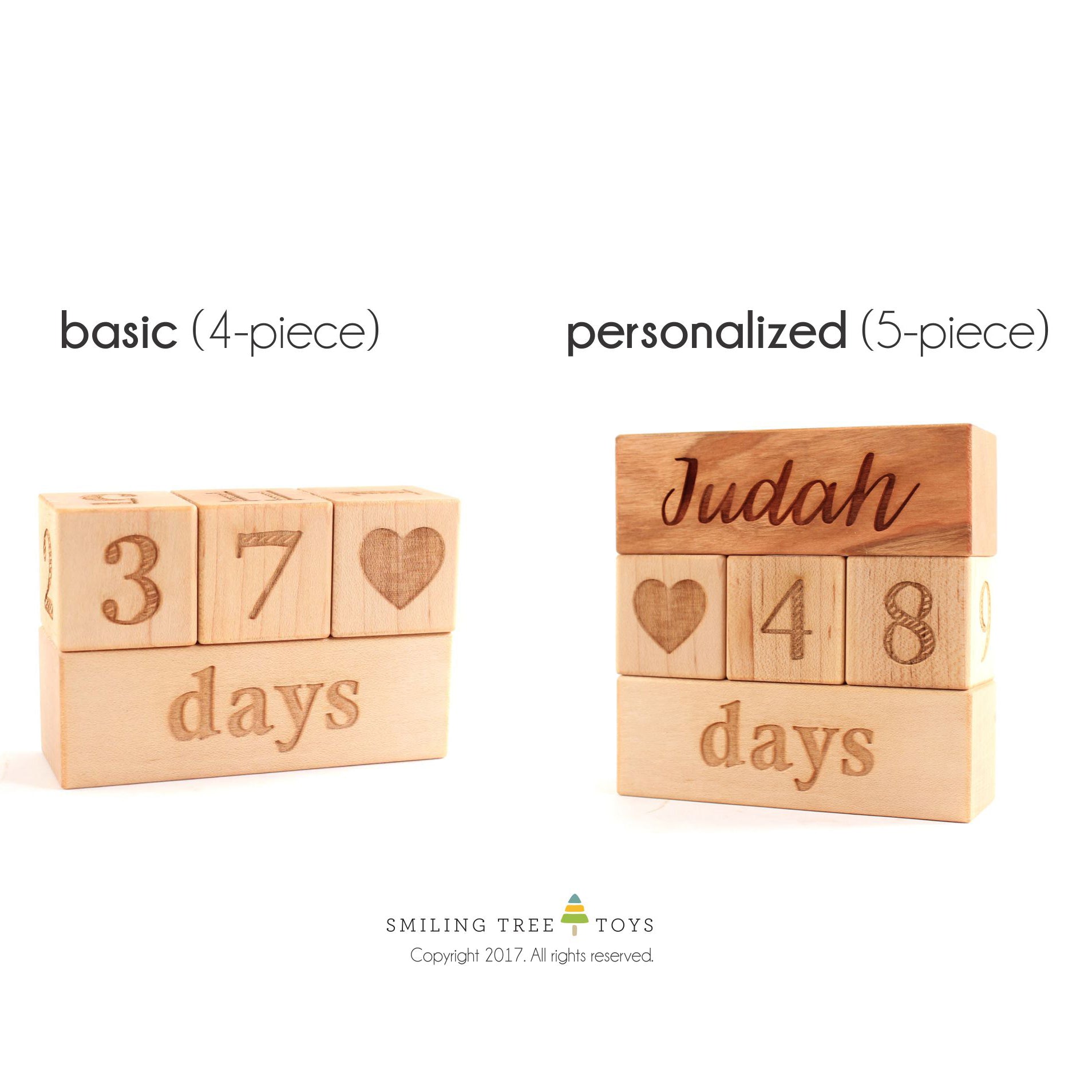 Baby Milestone Blocks - Wooden Photo Props for Monthly Growth Tracking | Perfect for Newborn Photography, First Birthday, and Nursery Decor