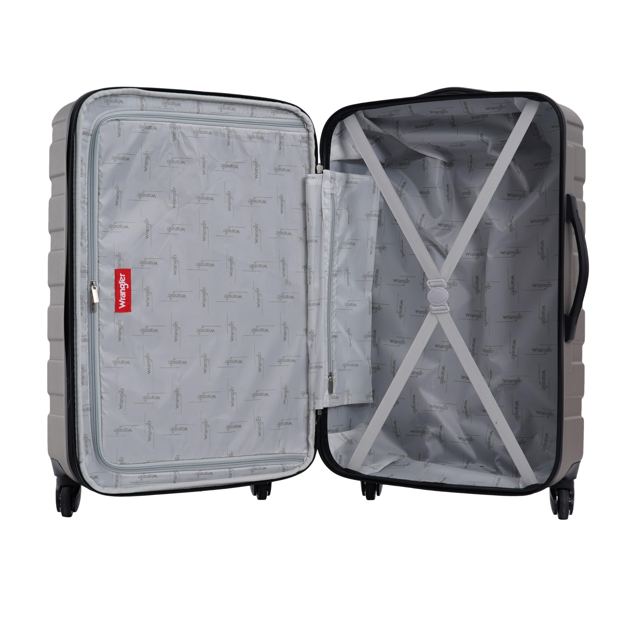 Wrangler Miami 4-Piece Luggage & Packing Cubes Set in Desert Taupe - Perfect for Travel Organization, Suitcase Packing & Carry-On Accessories
